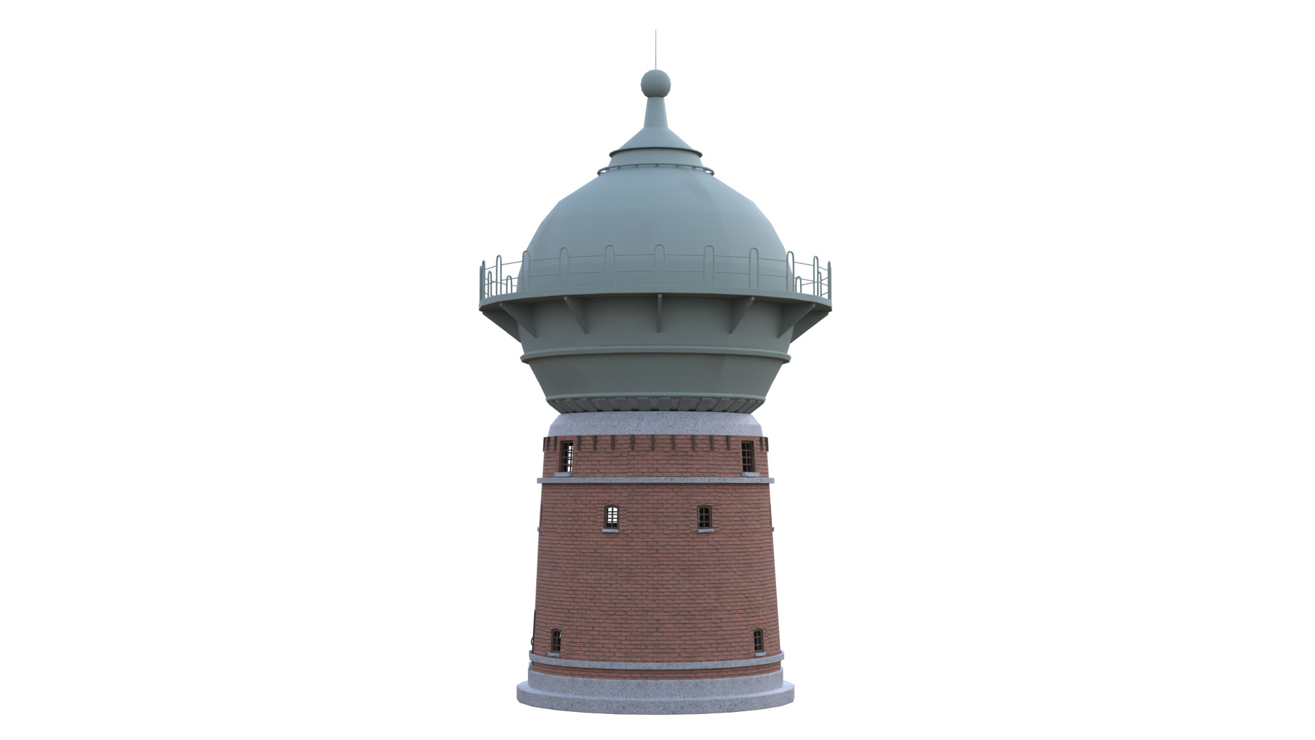 Water Tower Low-poly 3D model_27