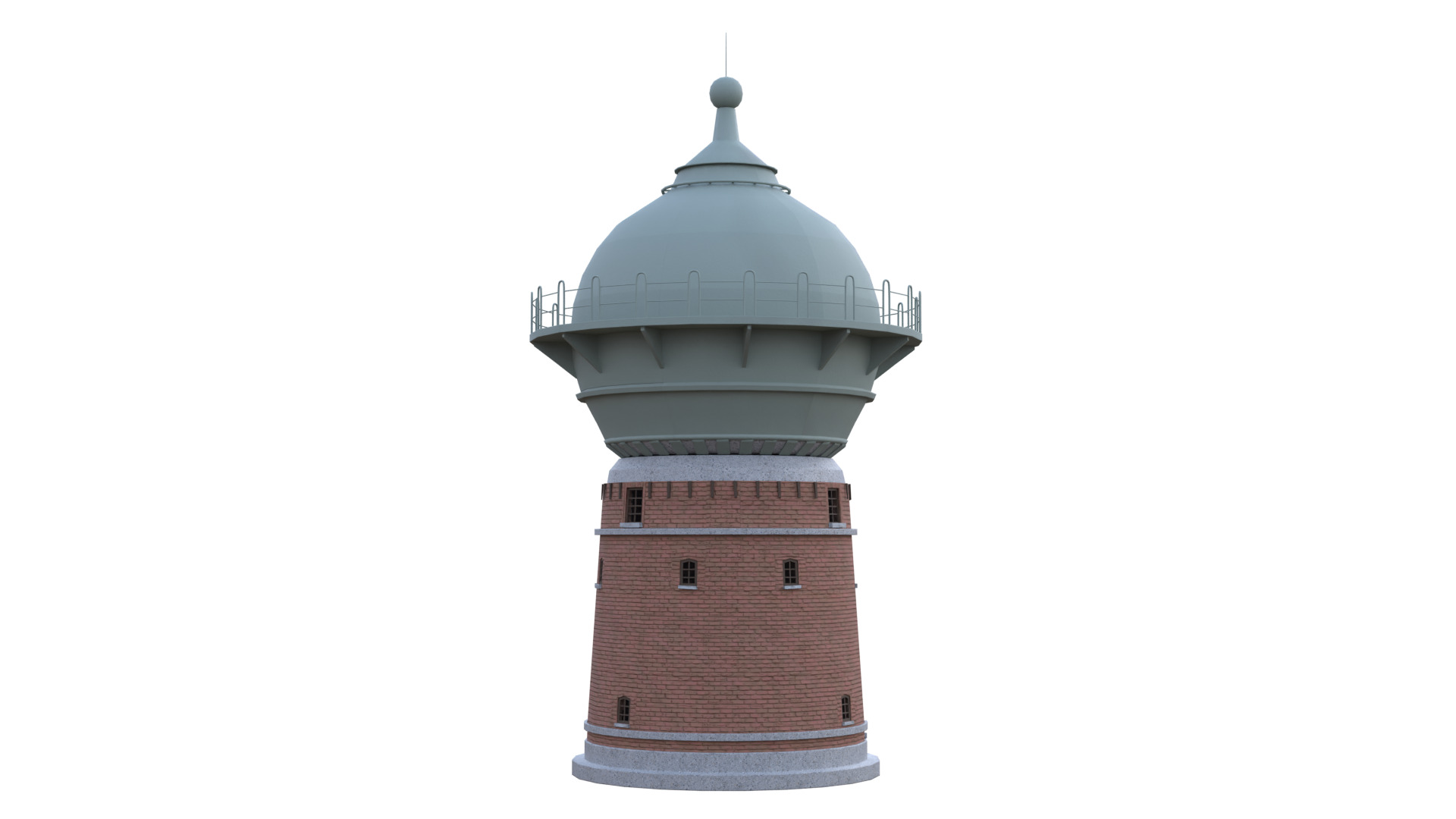 Water Tower Low-poly 3D model_10