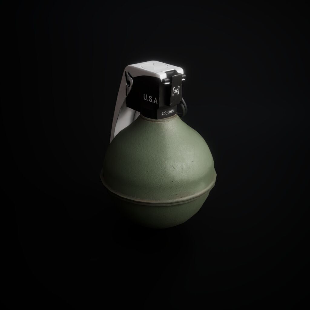 3D Model of a Military Grenade Low-poly 3D model_4