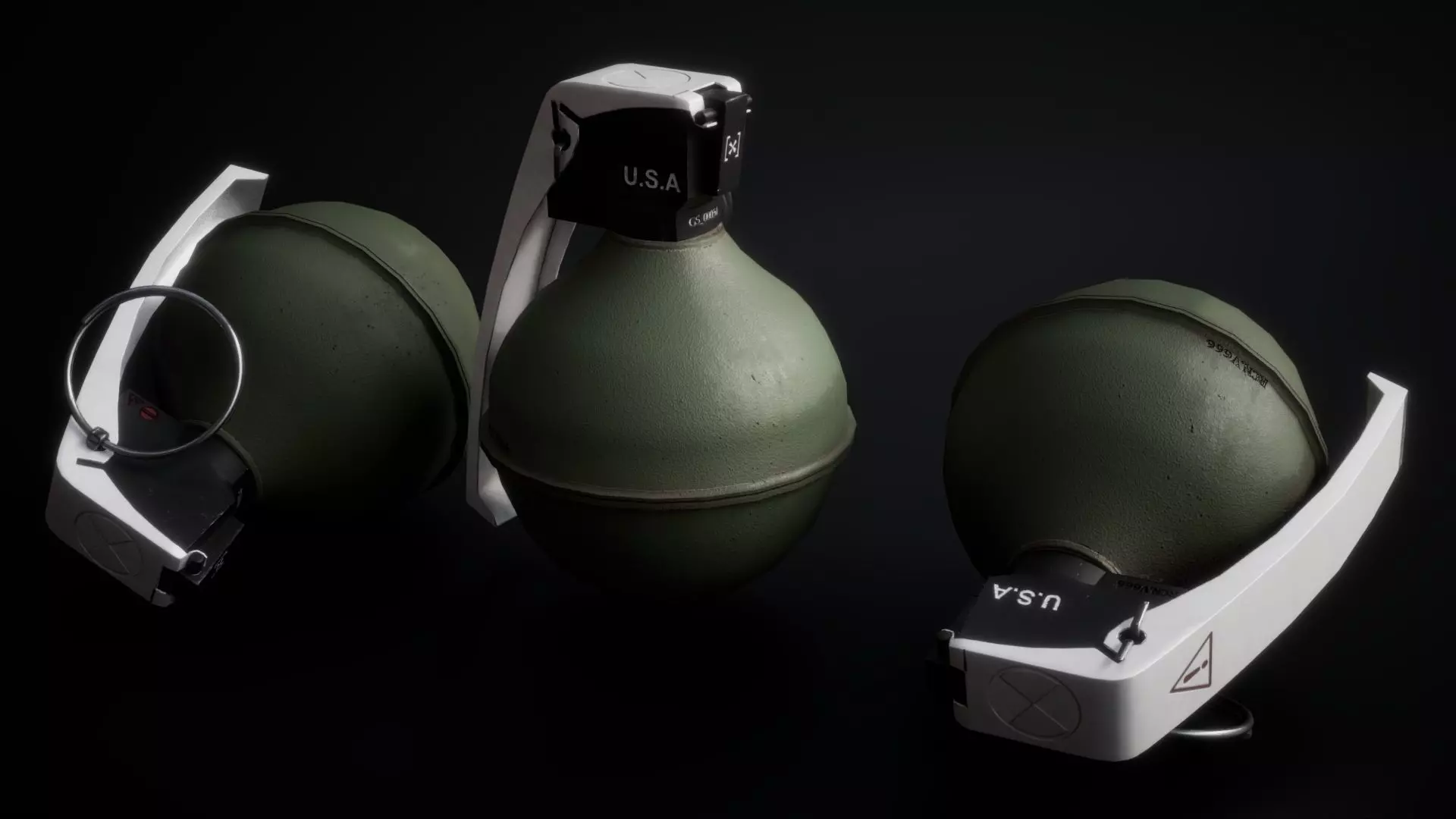 3D Model of a Military Grenade Low-poly 3D model_0