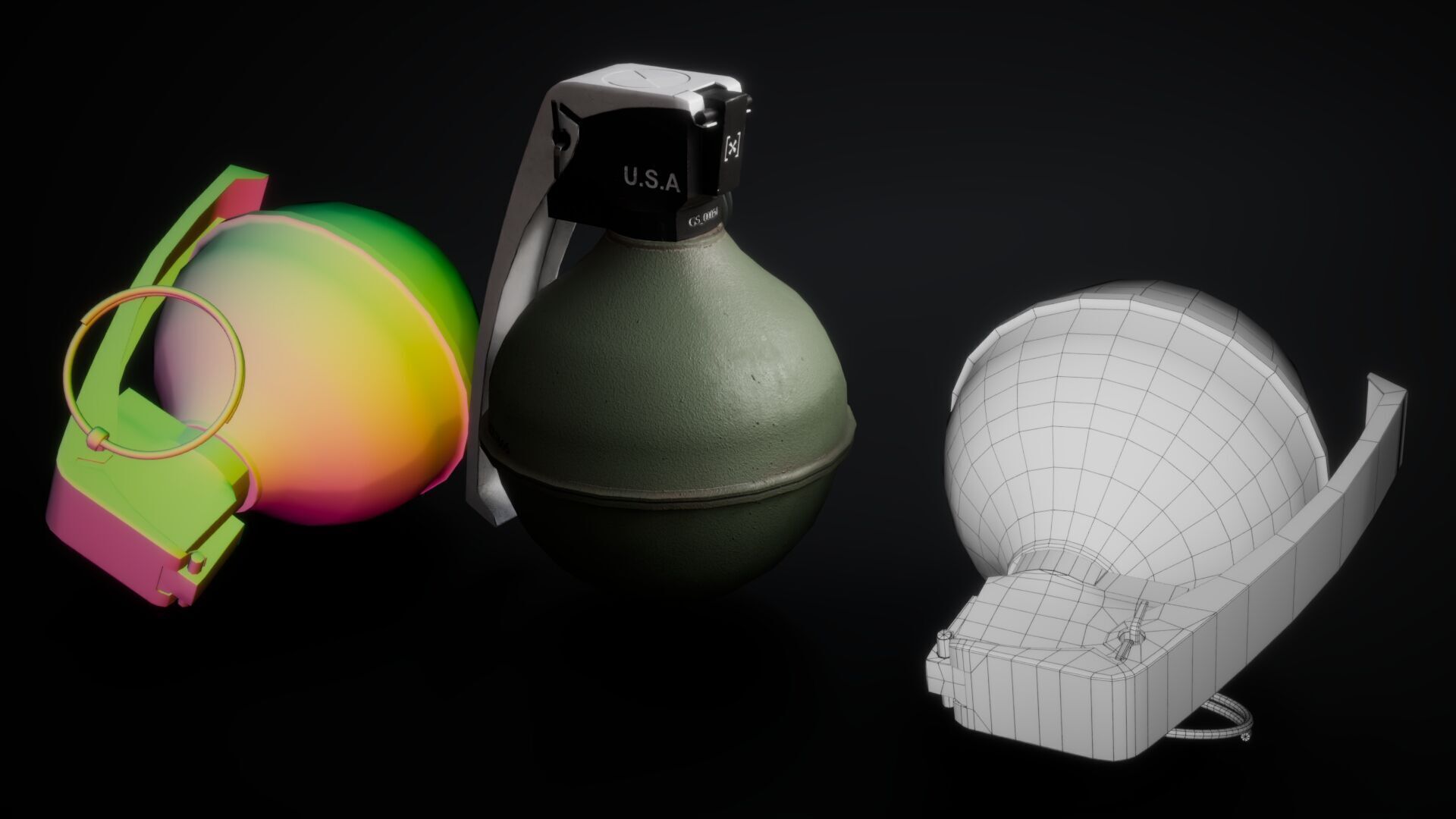 3D Model of a Military Grenade Low-poly 3D model_6