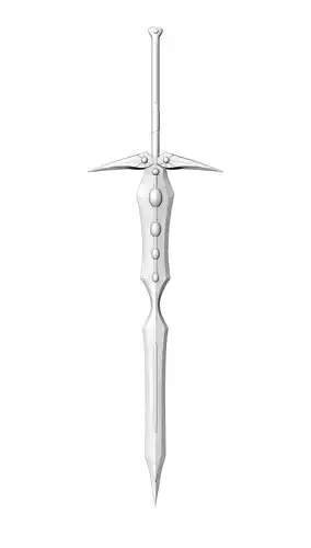 Simple lowpoly fantasy sword modeling Low-poly 3D model
