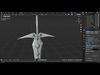 Simple lowpoly fantasy sword modeling Low-poly 3D model_1
