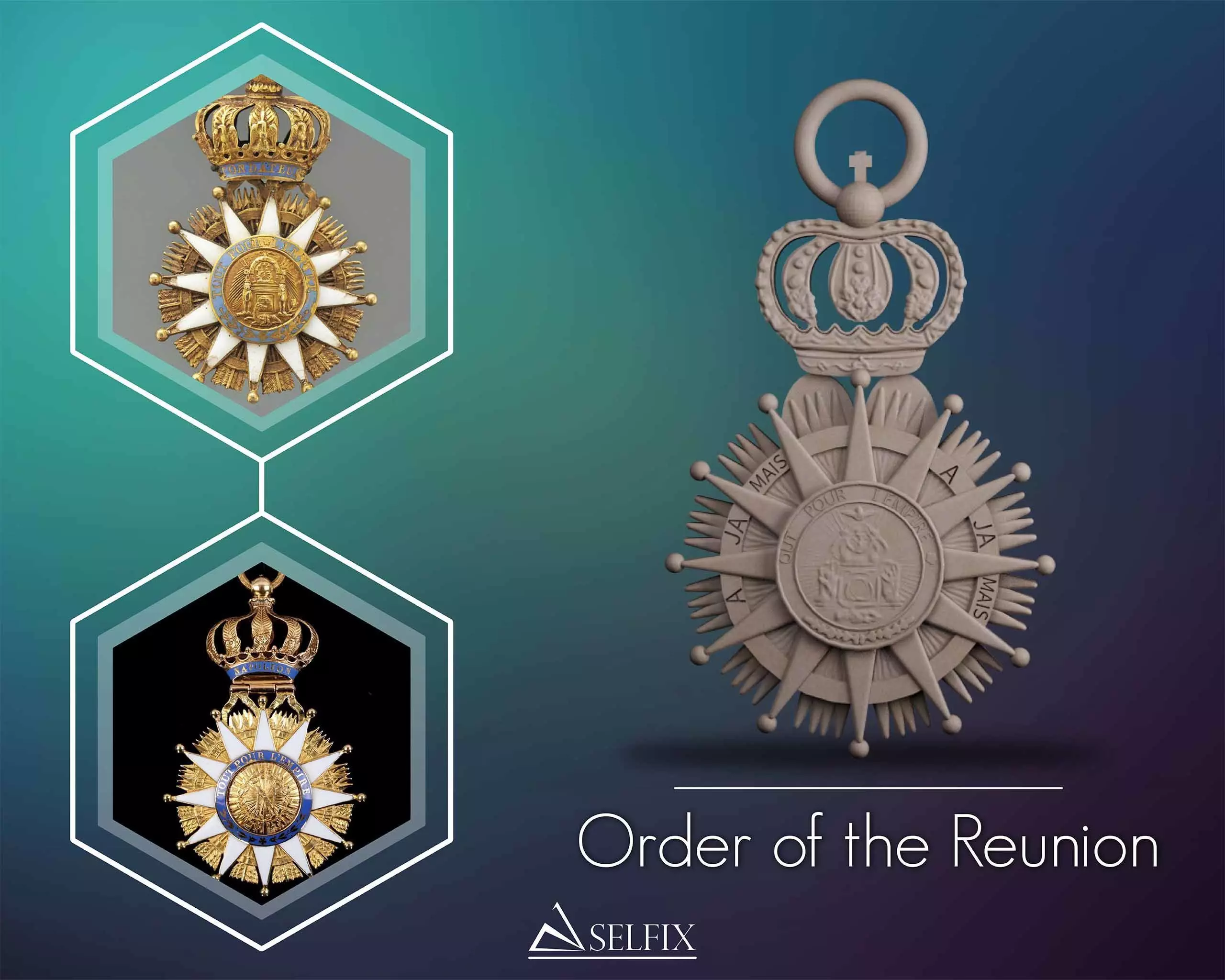 Order of the Reunion Medal 3D print model_0