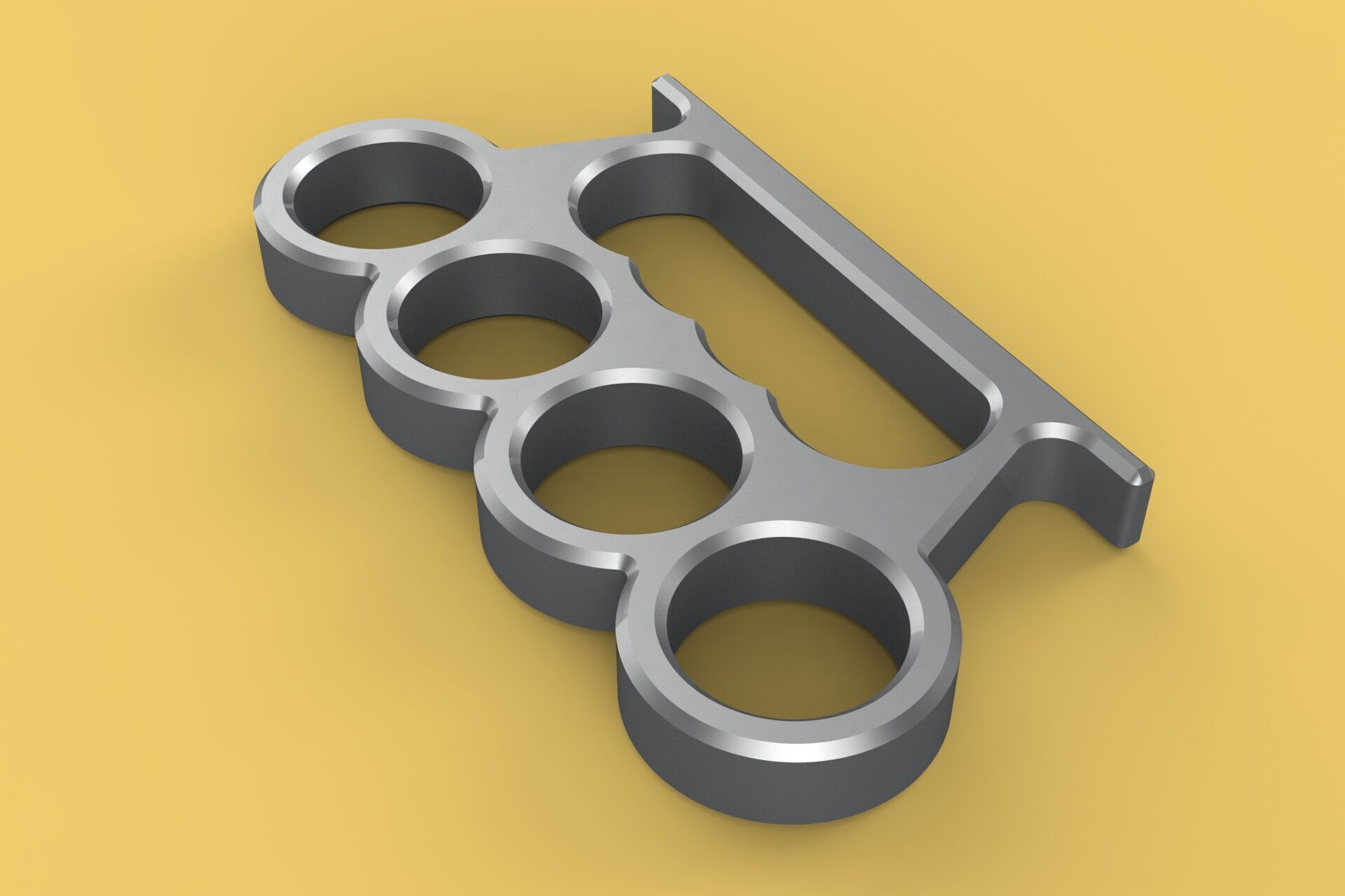 HAND BRASS KNUCKLES KNUCKLE DUSTER SELF DEFENSE FIST LOAD GRIP 3D model_17