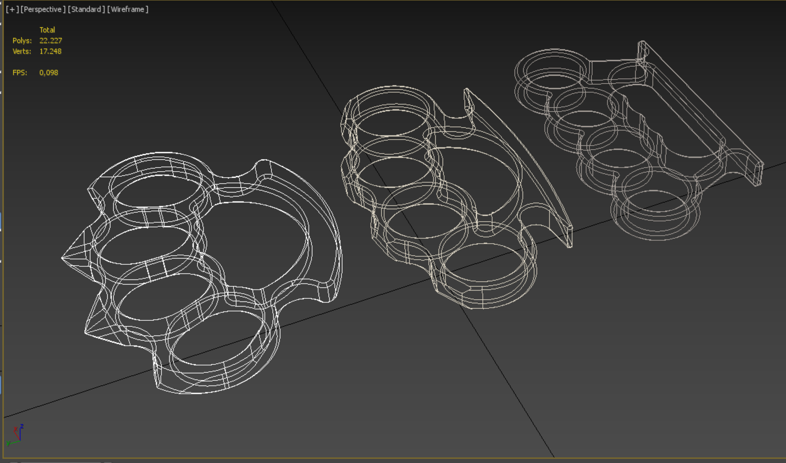 HAND BRASS KNUCKLES KNUCKLE DUSTER SELF DEFENSE FIST LOAD GRIP 3D model_26