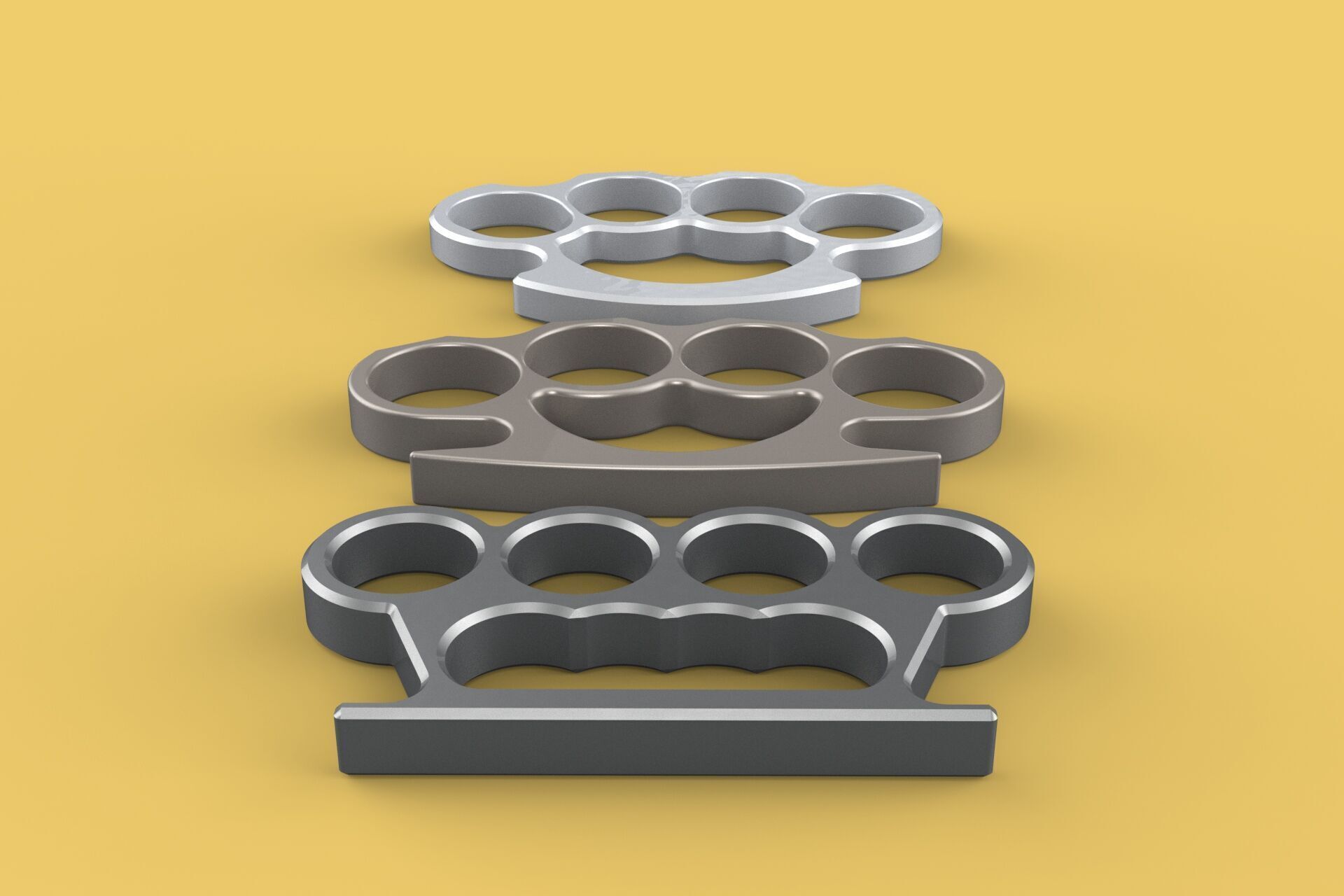 HAND BRASS KNUCKLES KNUCKLE DUSTER SELF DEFENSE FIST LOAD GRIP 3D model_21