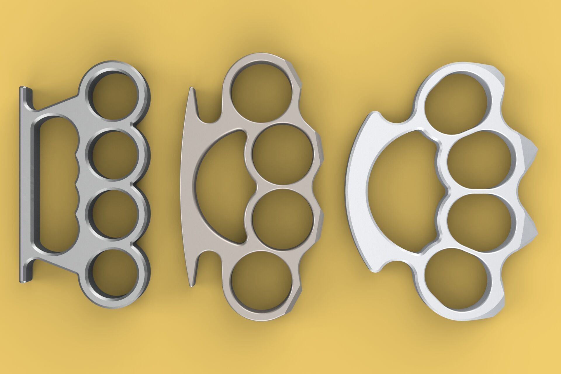 HAND BRASS KNUCKLES KNUCKLE DUSTER SELF DEFENSE FIST LOAD GRIP 3D model_23