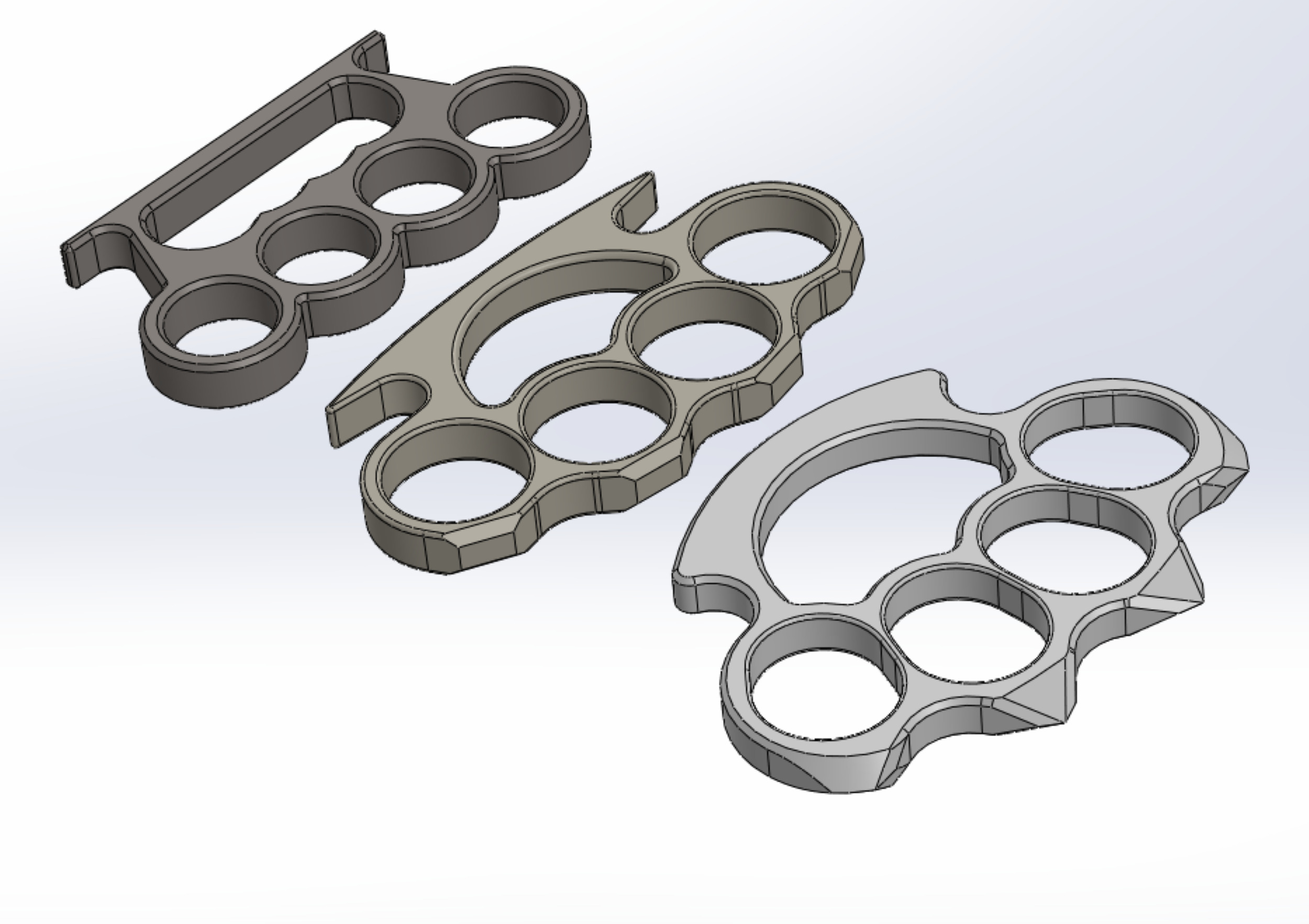 HAND BRASS KNUCKLES KNUCKLE DUSTER SELF DEFENSE FIST LOAD GRIP 3D model_27