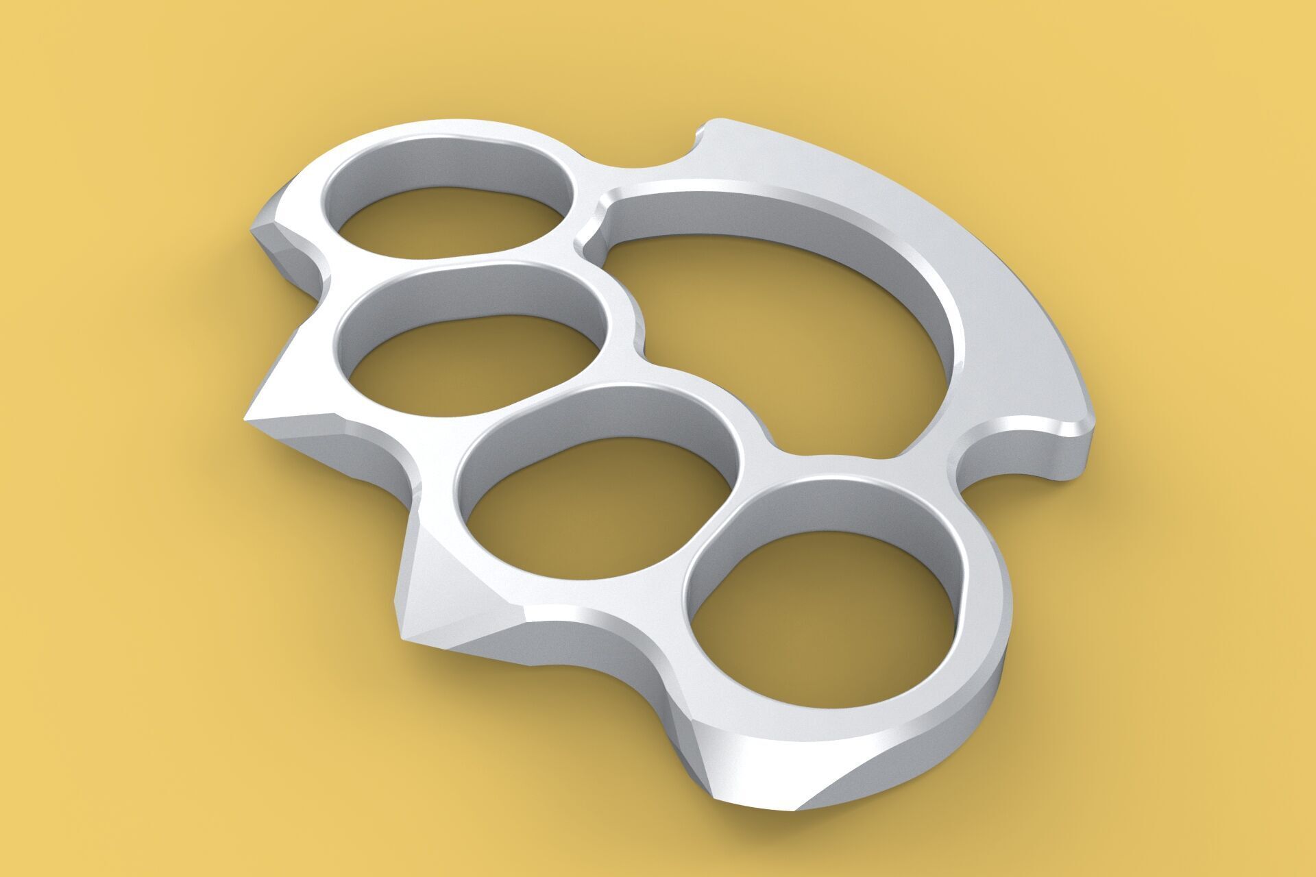 HAND BRASS KNUCKLES KNUCKLE DUSTER SELF DEFENSE FIST LOAD GRIP 3D model_15