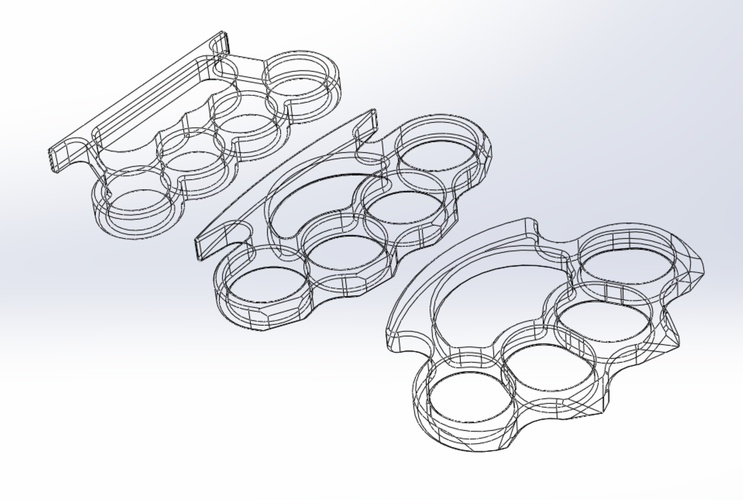 HAND BRASS KNUCKLES KNUCKLE DUSTER SELF DEFENSE FIST LOAD GRIP 3D model_28