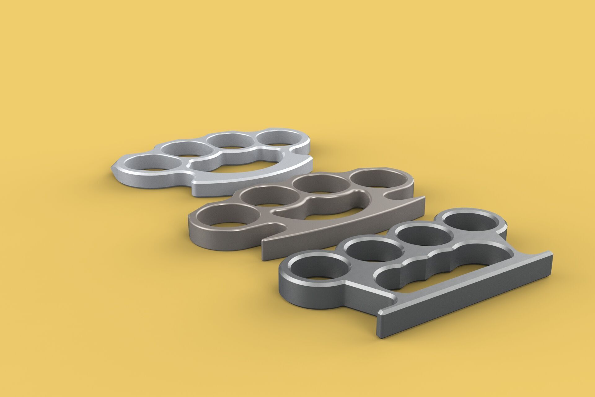 HAND BRASS KNUCKLES KNUCKLE DUSTER SELF DEFENSE FIST LOAD GRIP 3D model_8