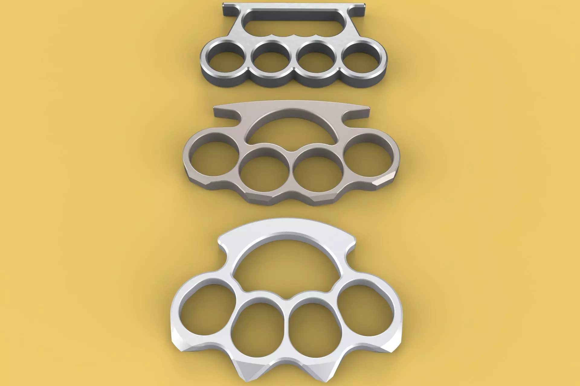 HAND BRASS KNUCKLES KNUCKLE DUSTER SELF DEFENSE FIST LOAD GRIP 3D model_0