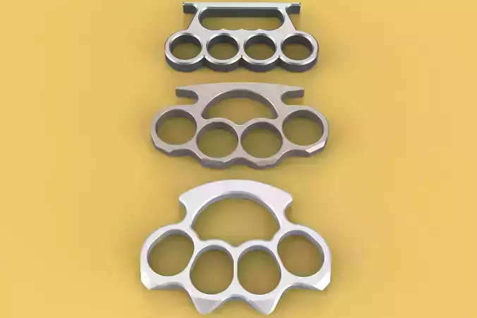 HAND BRASS KNUCKLES KNUCKLE DUSTER SELF DEFENSE FIST LOAD GRIP 3D model
