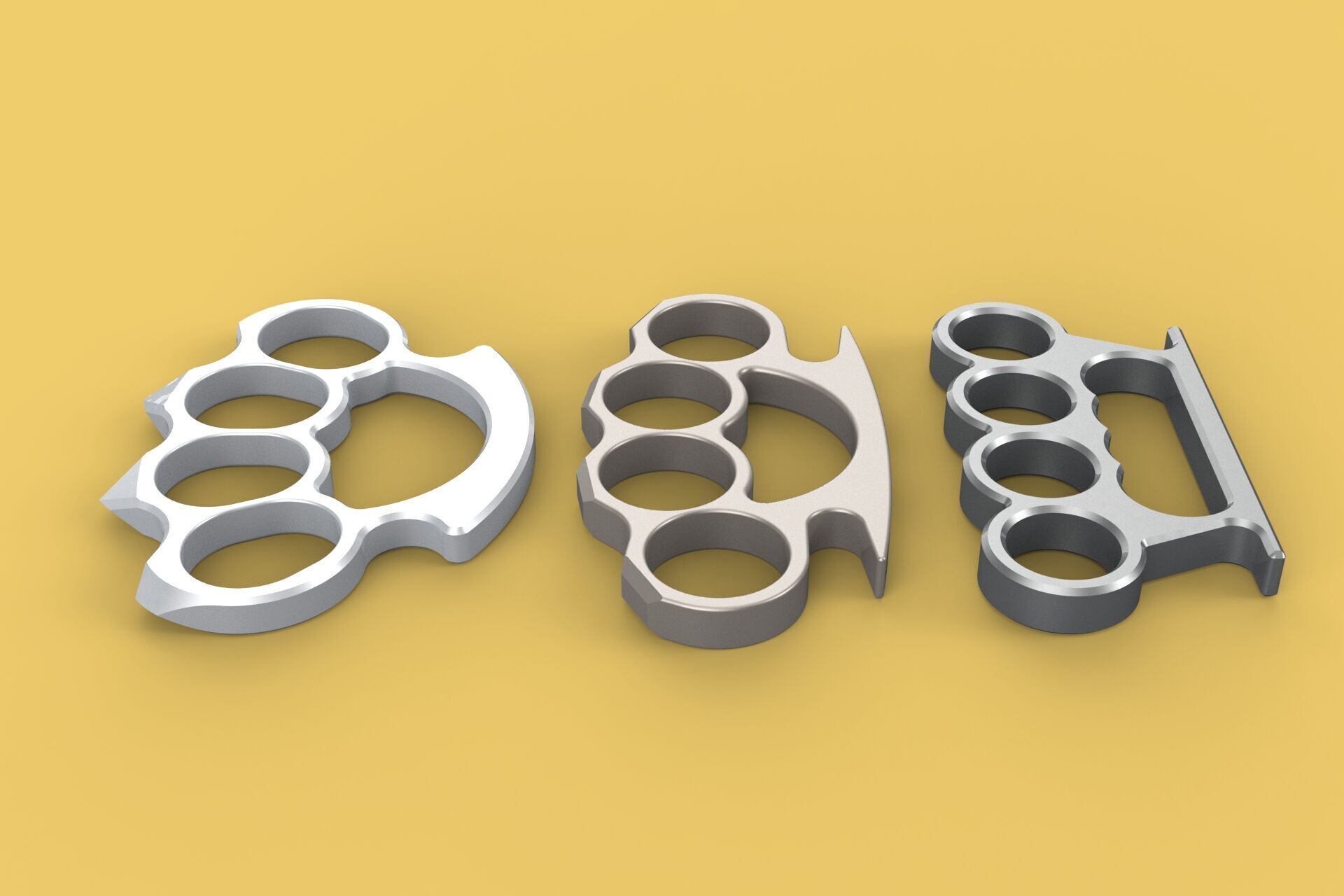 HAND BRASS KNUCKLES KNUCKLE DUSTER SELF DEFENSE FIST LOAD GRIP 3D model_20