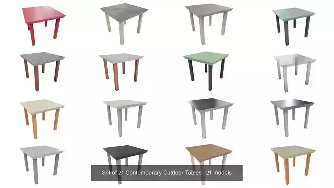 Set of 21 Contemporary Outdoor Tables