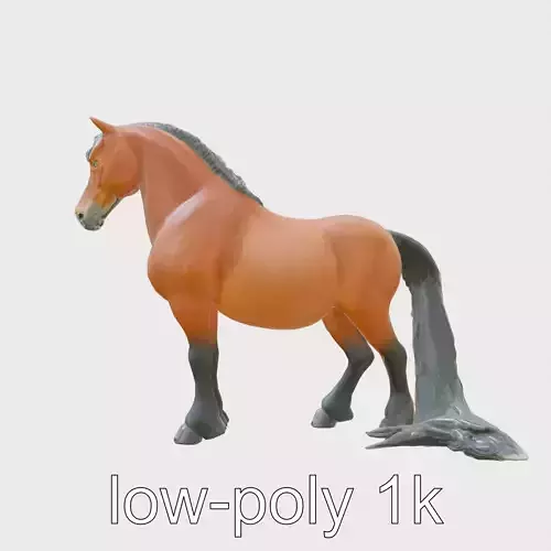 Majestic Bay Friesian Horse 3D Model