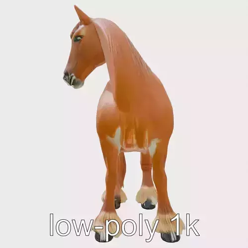 Chestnut Clydesdale Horse Model with Draft Qualities