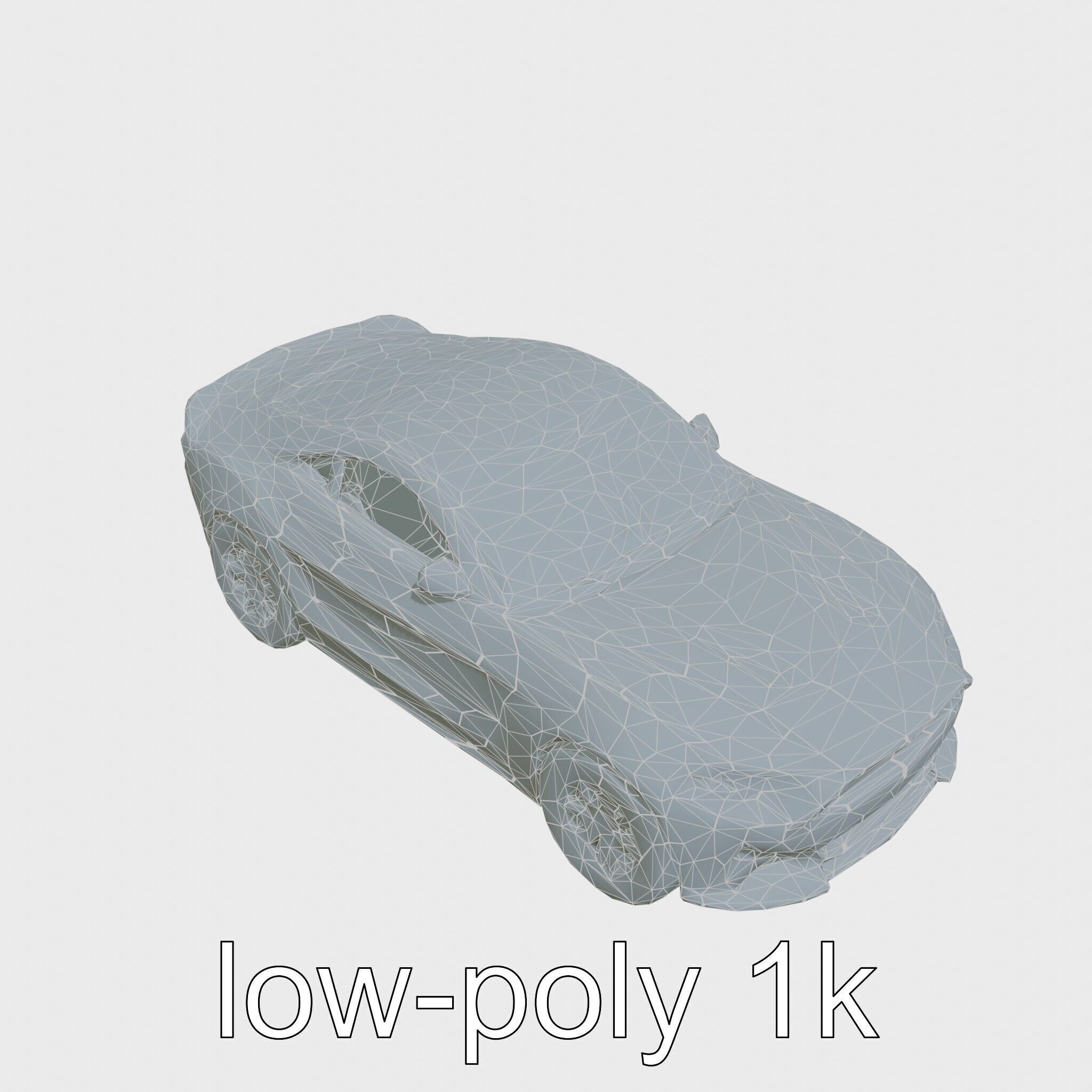 Black Mustang Sports Car 3D Model Low-poly 3D model_9