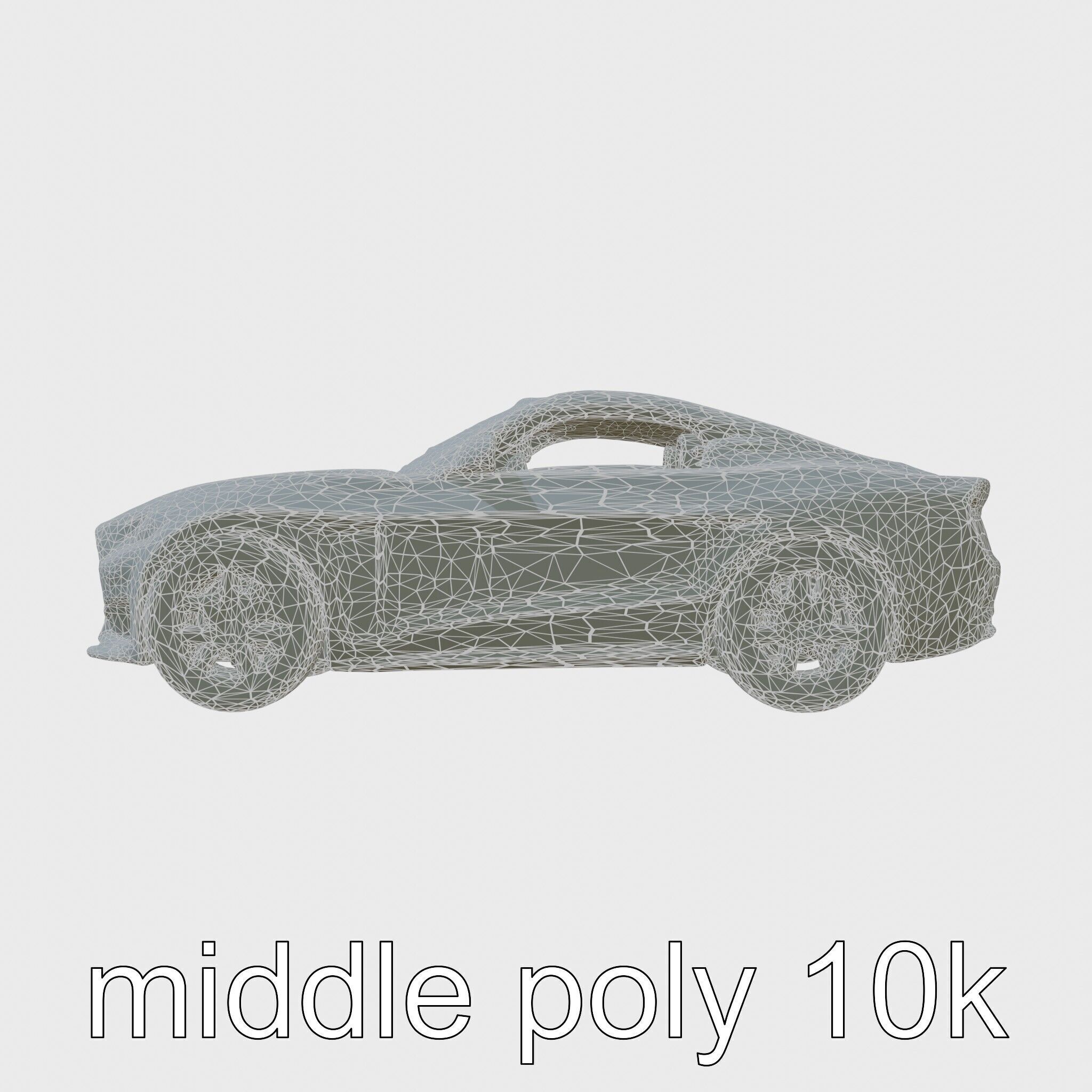Black Mustang Sports Car 3D Model Low-poly 3D model_8