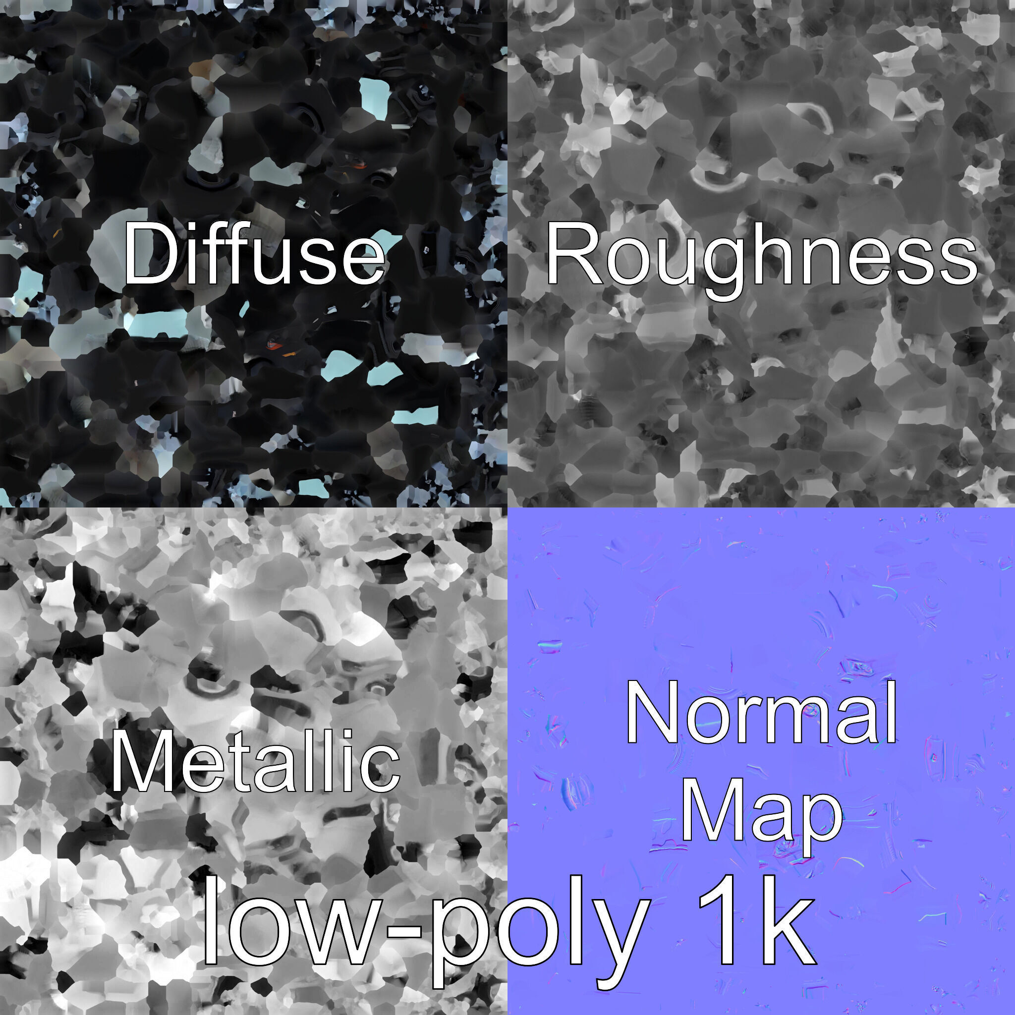 Black Mustang Sports Car 3D Model Low-poly 3D model_28