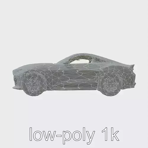 Black Mustang Sports Car 3D Model Low-poly 3D model
