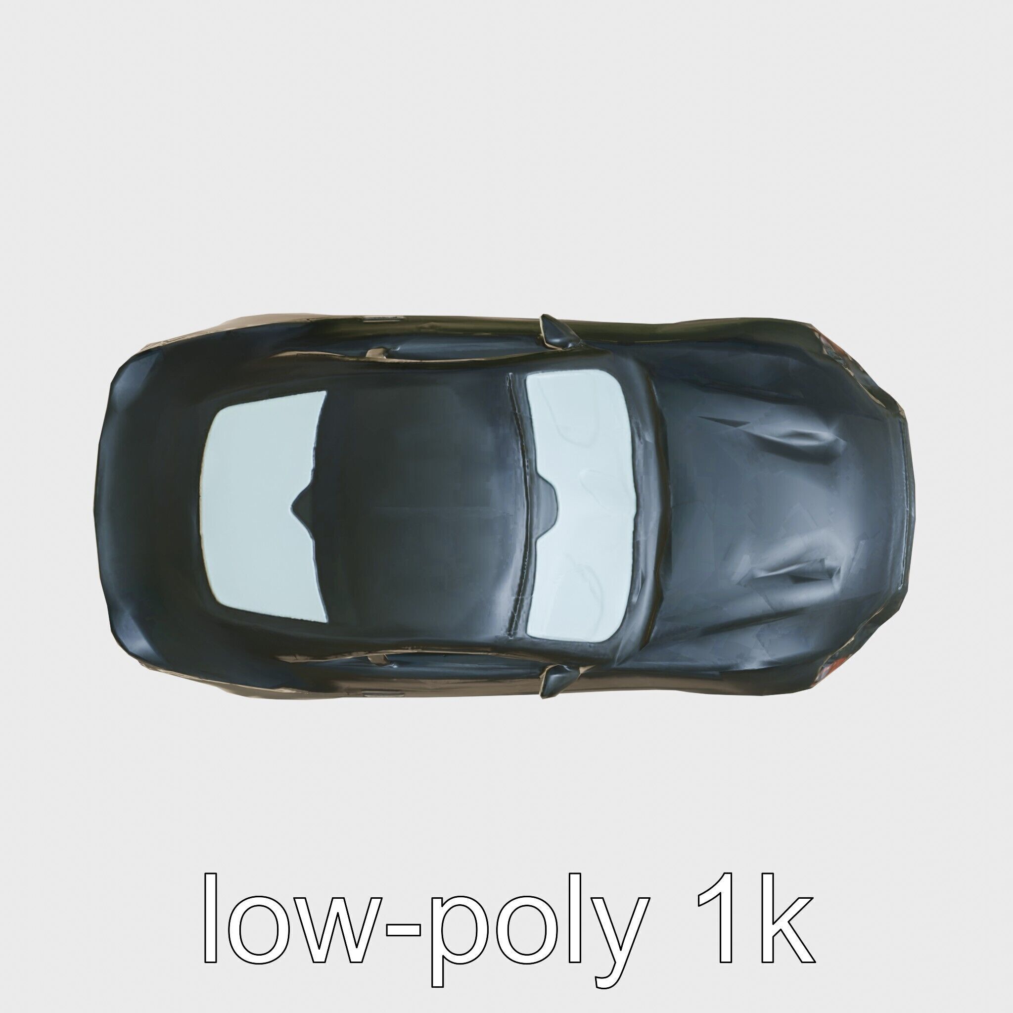 Black Mustang Sports Car 3D Model Low-poly 3D model_22