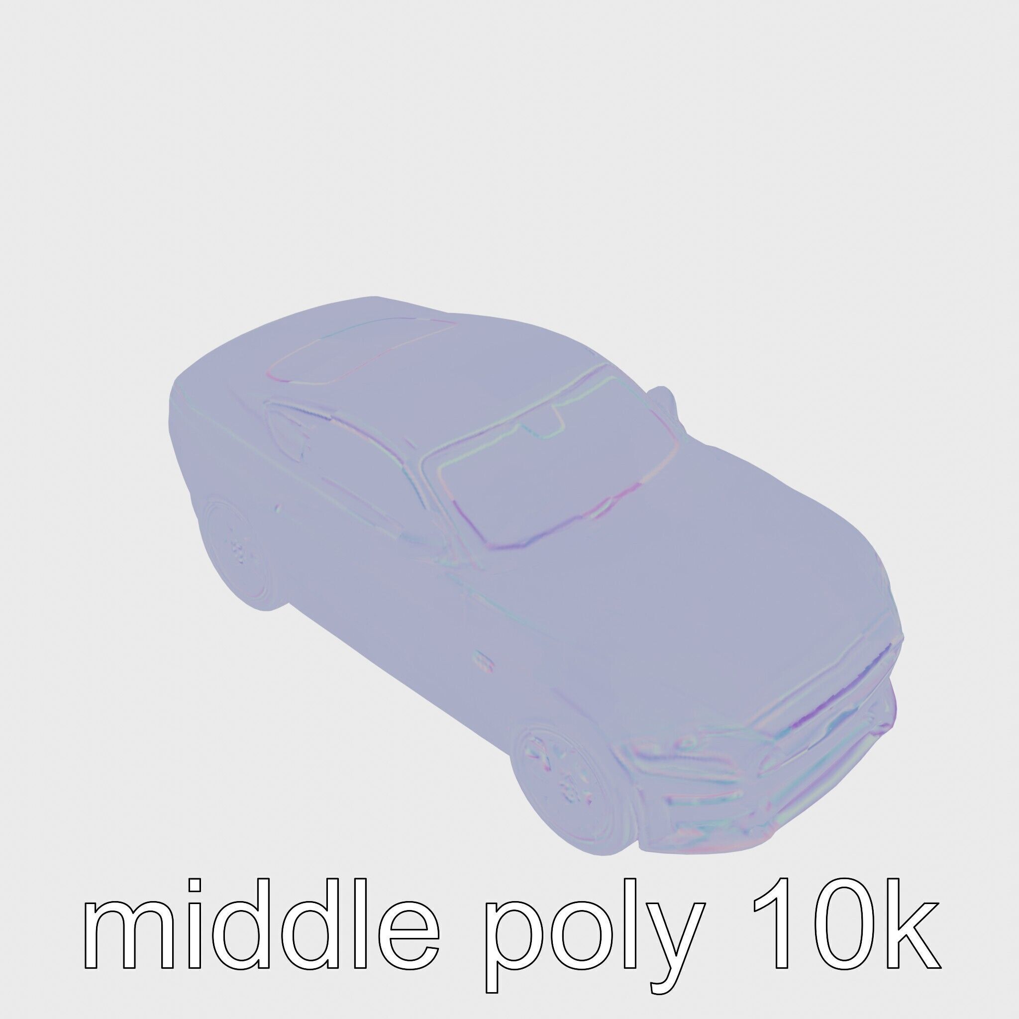 Black Mustang Sports Car 3D Model Low-poly 3D model_14