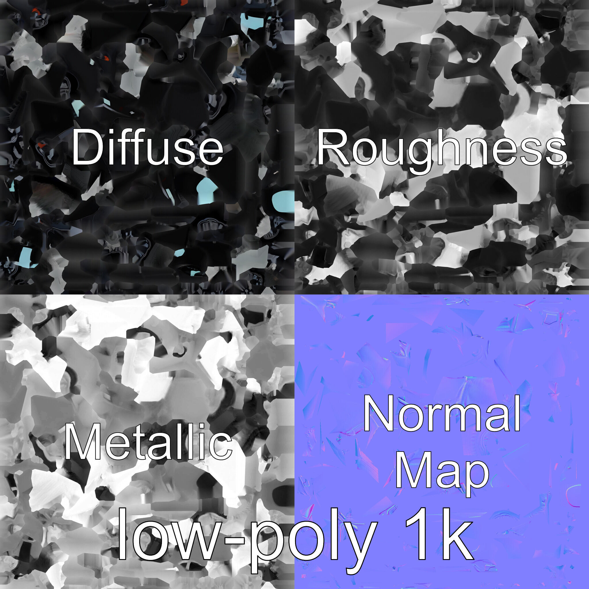 Black Mustang Sports Car 3D Model Low-poly 3D model_1