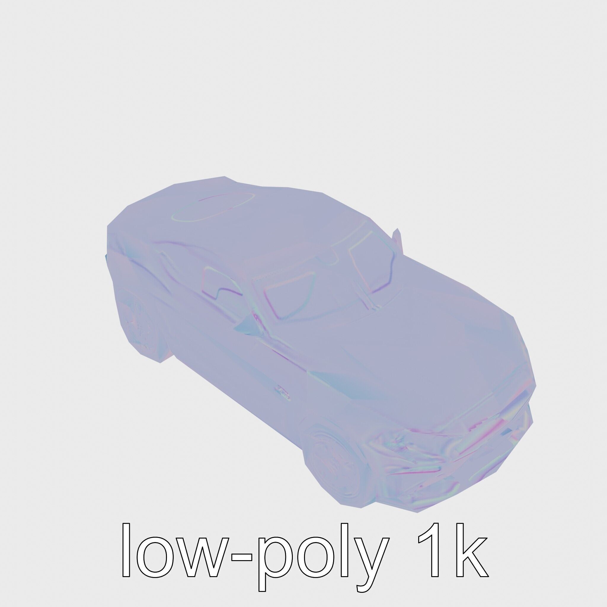 Black Mustang Sports Car 3D Model Low-poly 3D model_16
