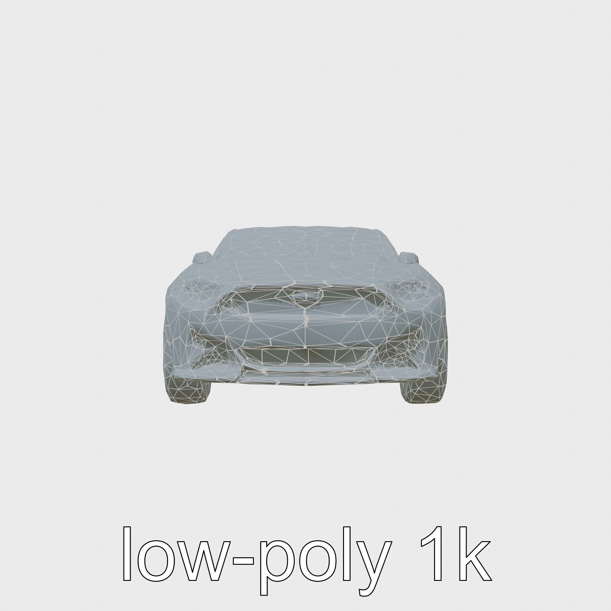 Black Mustang Sports Car 3D Model Low-poly 3D model_12