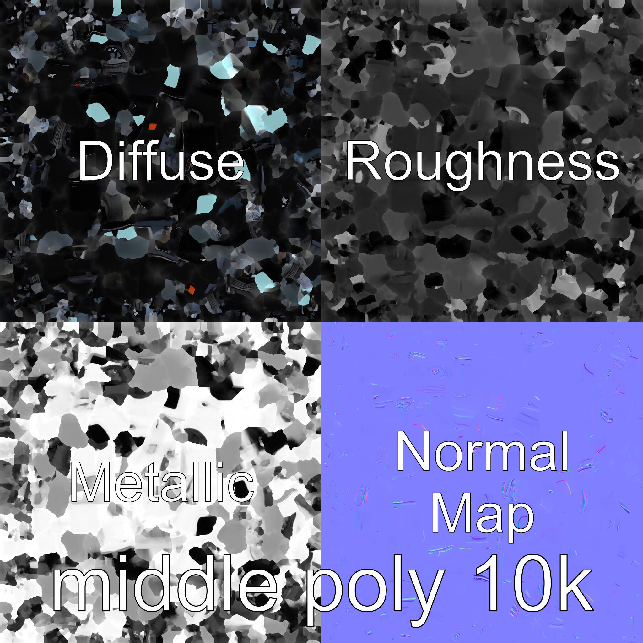 Black Mustang Sports Car 3D Model Low-poly 3D model_30