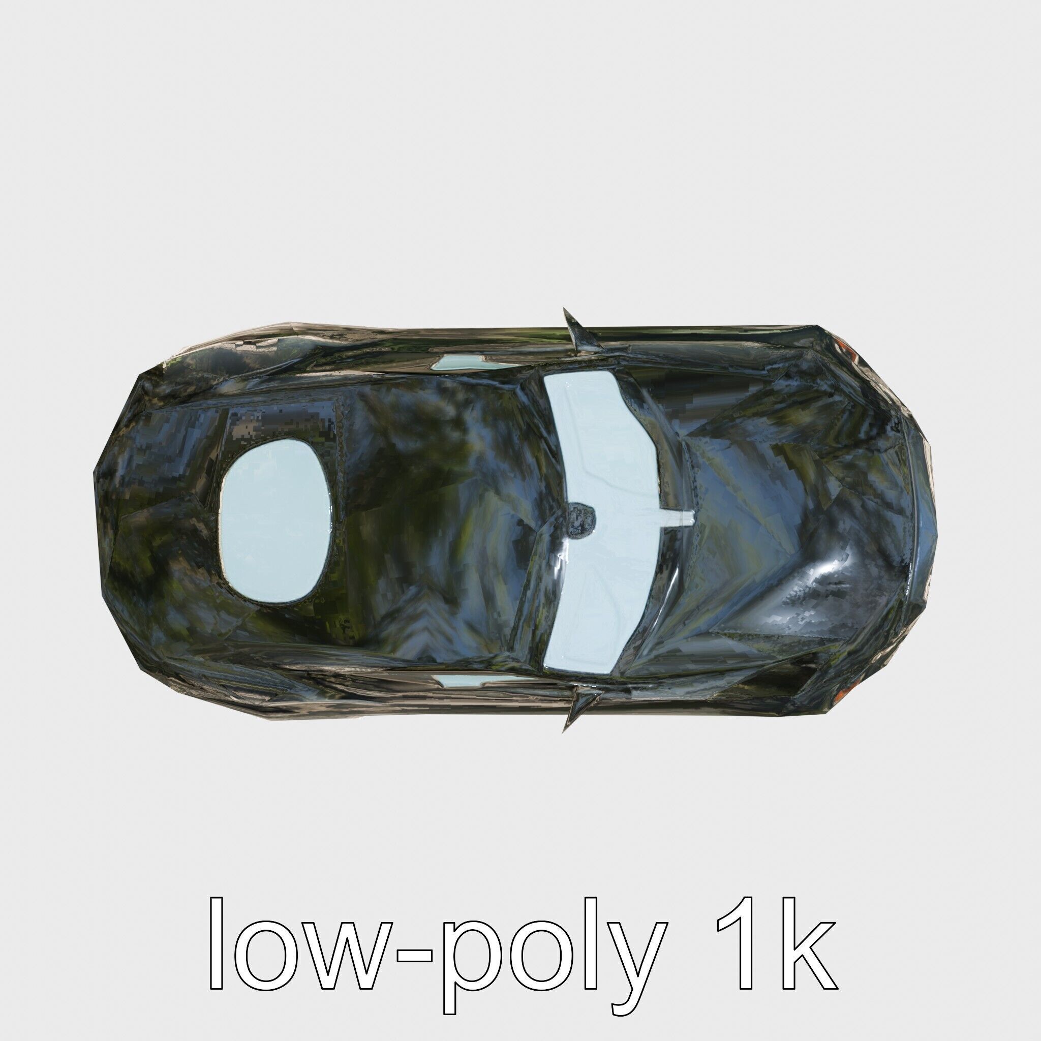 Black Mustang Sports Car 3D Model Low-poly 3D model_29