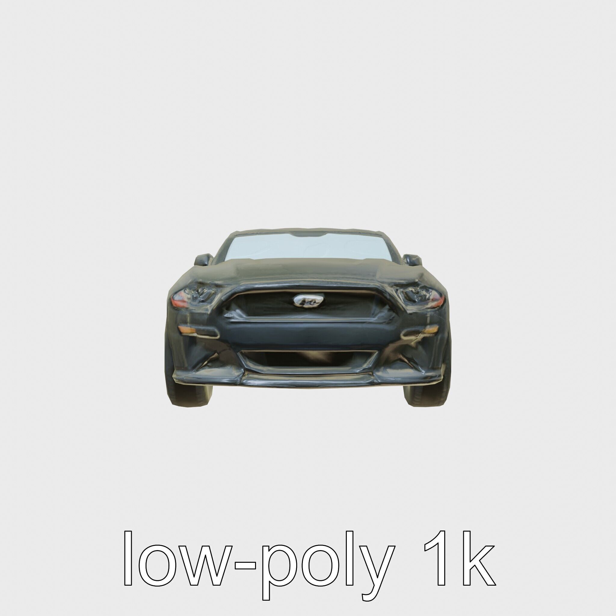 Black Mustang Sports Car 3D Model Low-poly 3D model_18