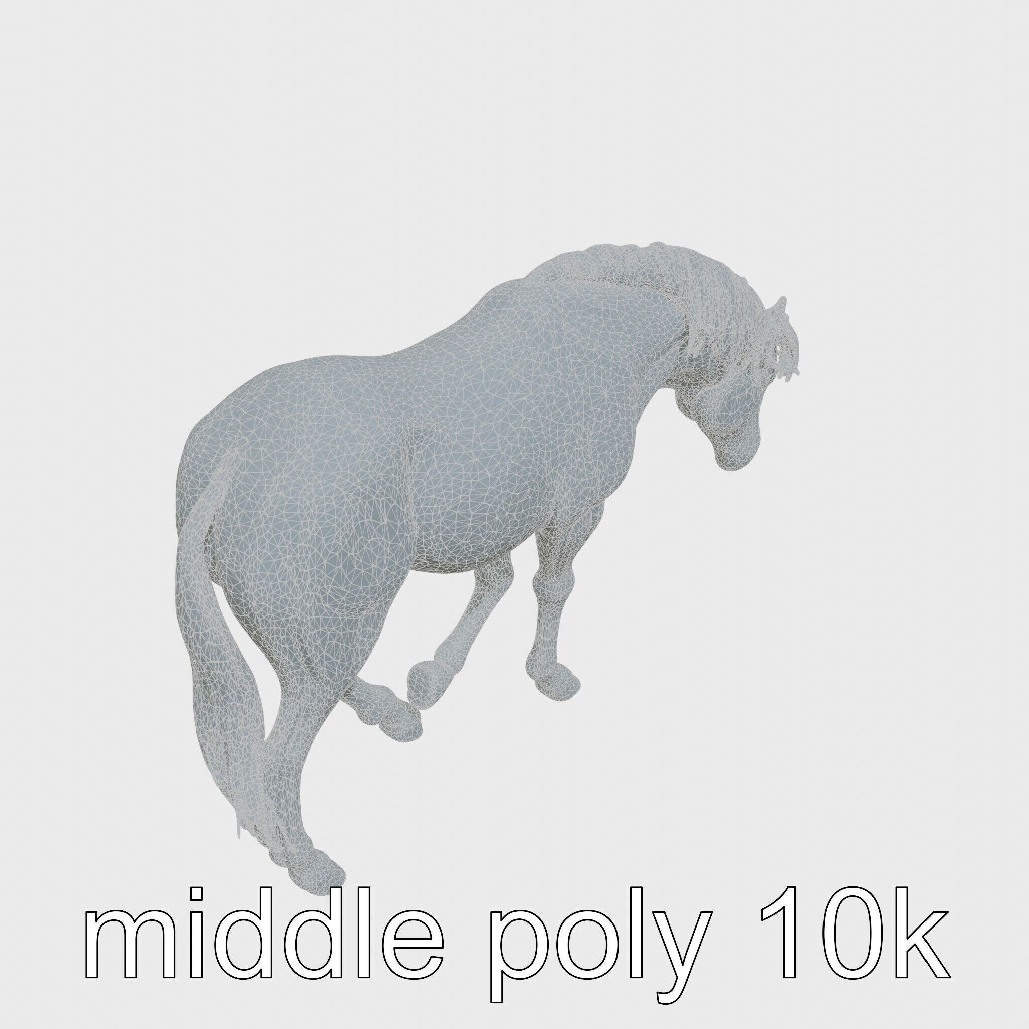 Chestnut Quarter Horse 3D Model with Energetic Pose Low-poly 3D model_18