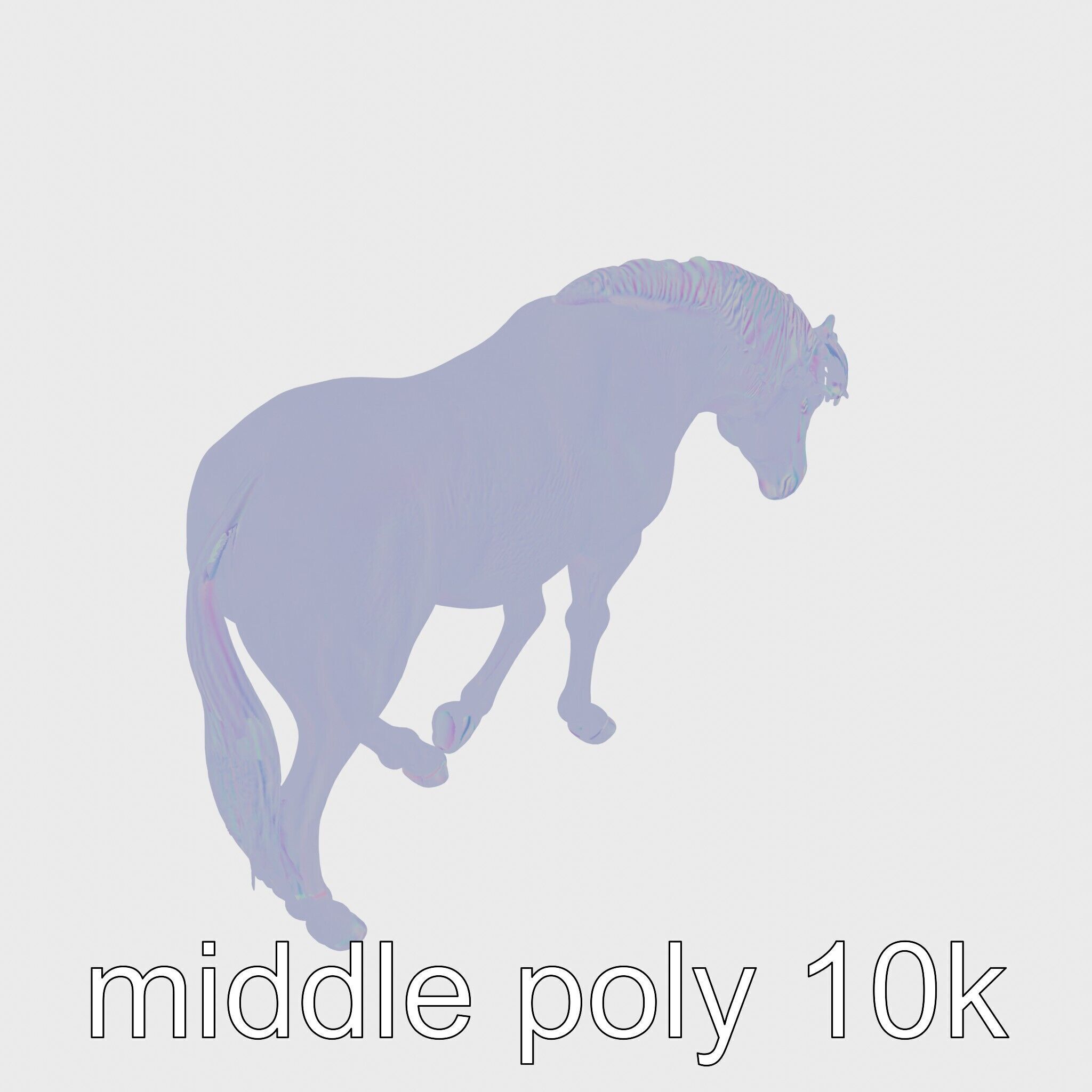 Chestnut Quarter Horse 3D Model with Energetic Pose Low-poly 3D model_14