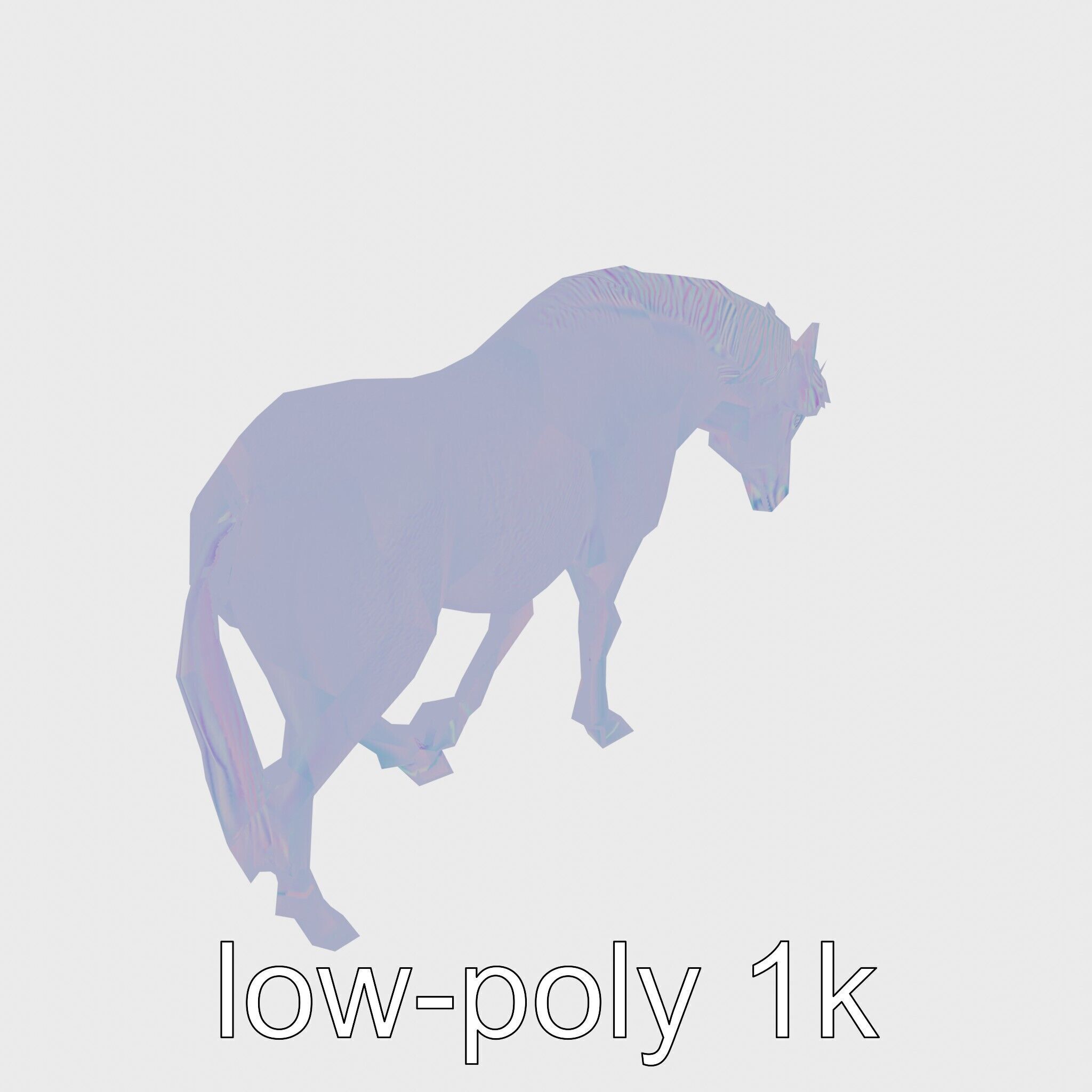 Chestnut Quarter Horse 3D Model with Energetic Pose Low-poly 3D model_21