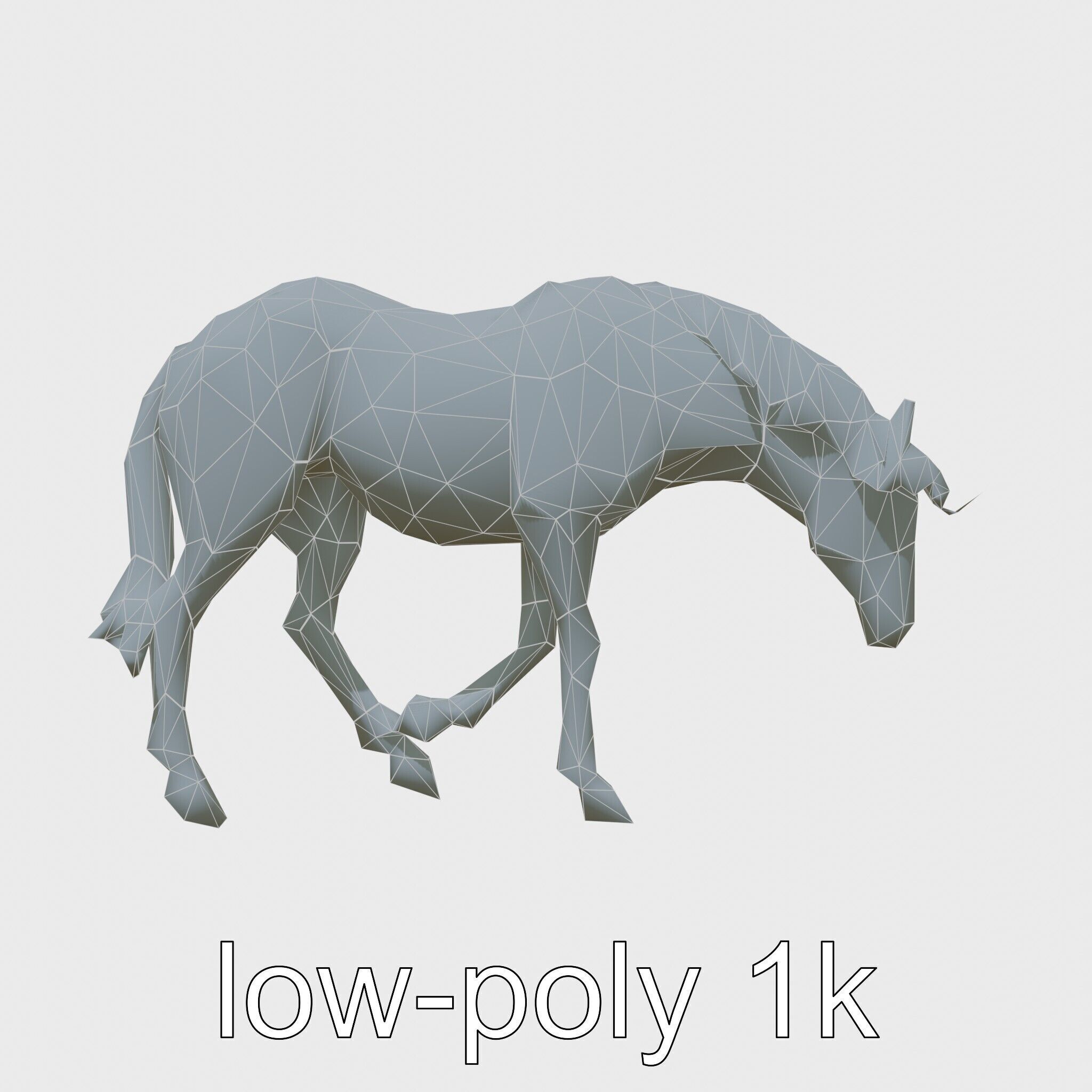Chestnut Quarter Horse 3D Model with Energetic Pose Low-poly 3D model_30