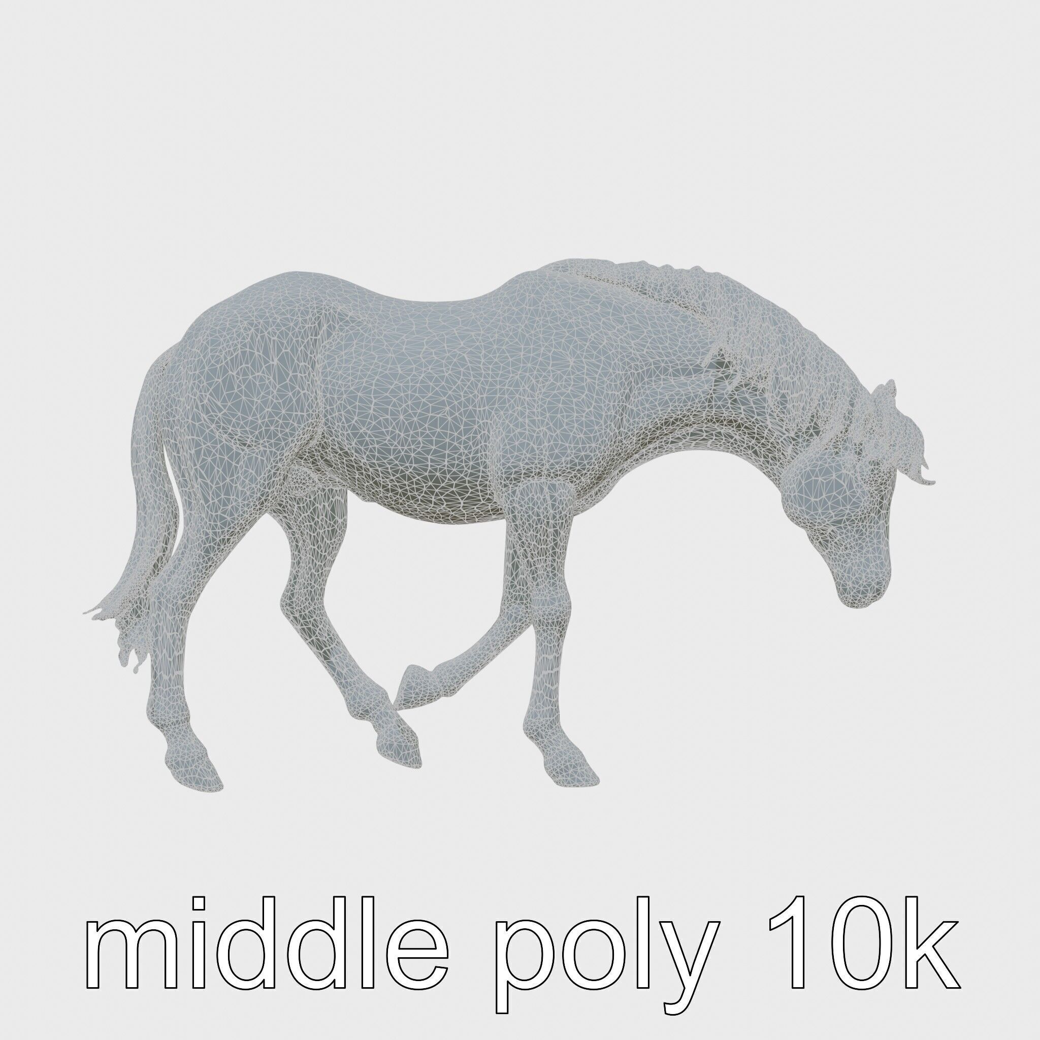 Chestnut Quarter Horse 3D Model with Energetic Pose Low-poly 3D model_17