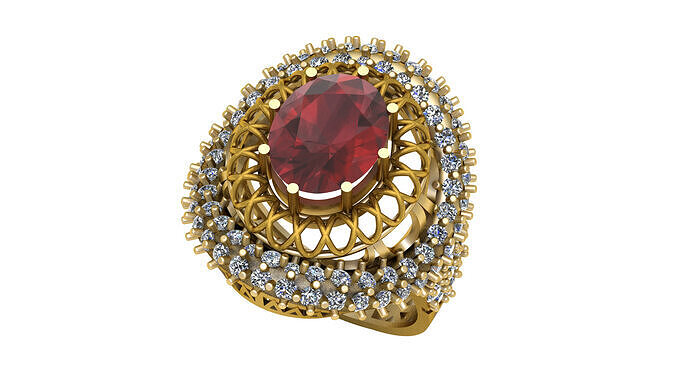 PRINCESS RUBY RING 3D PRINTABLE MODEL 3D print model