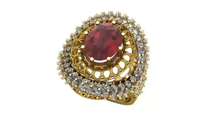 PRINCESS RUBY RING 3D PRINTABLE MODEL