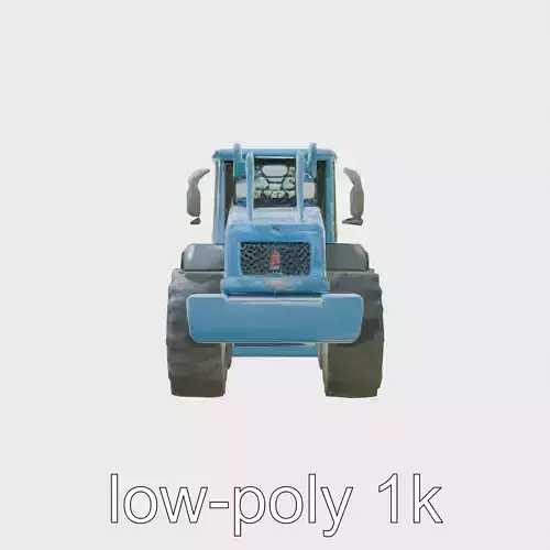 Modern Blue Loader with Glossy Finish and Aligned Bucket