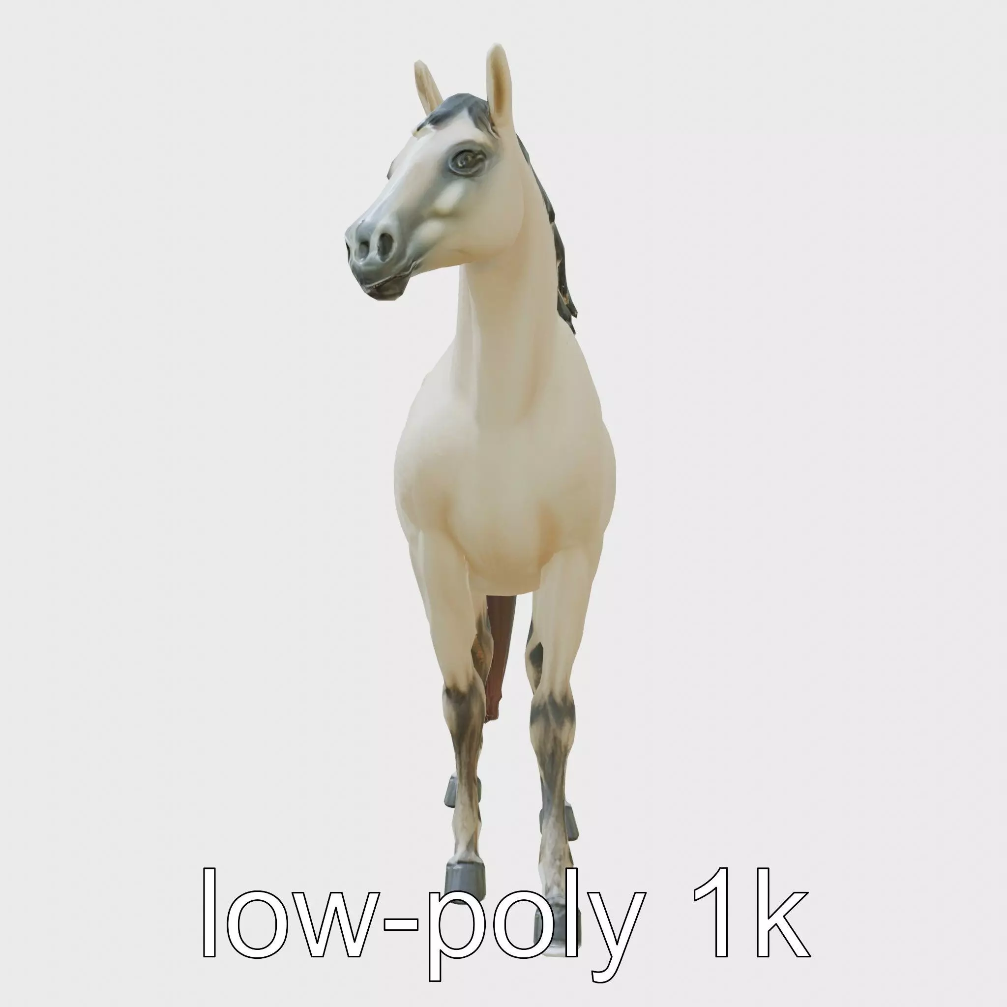 Andalusian Horse with Arched Neck and Proud Stance 3D Model Low-poly 3D model_0