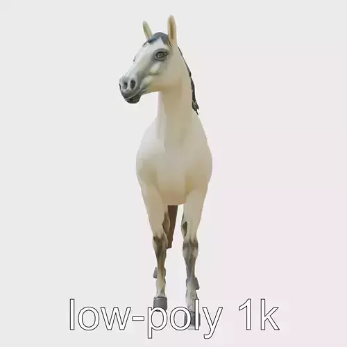 Andalusian Horse with Arched Neck and Proud Stance 3D Model