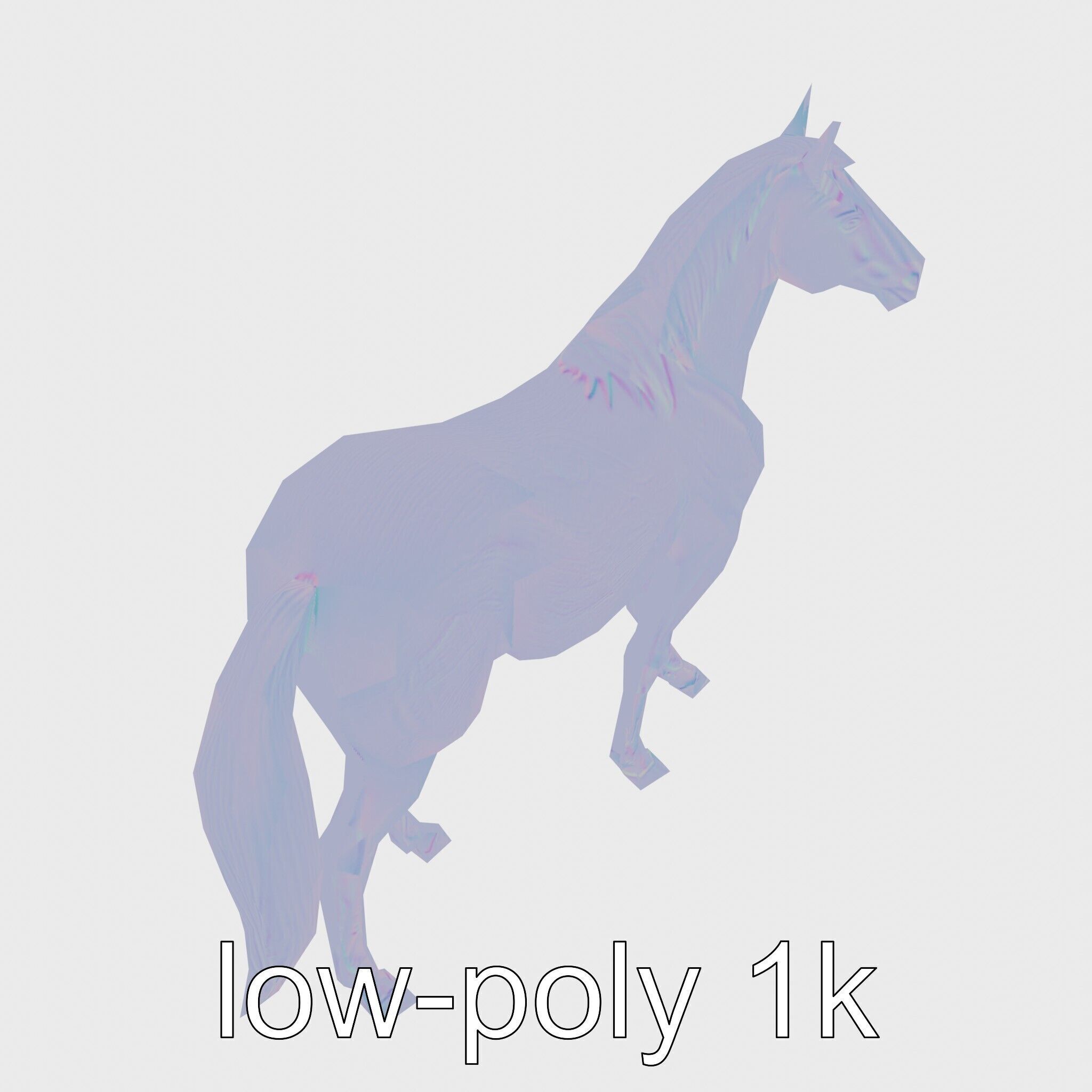 Andalusian Horse with Arched Neck and Proud Stance 3D Model Low-poly 3D model_15