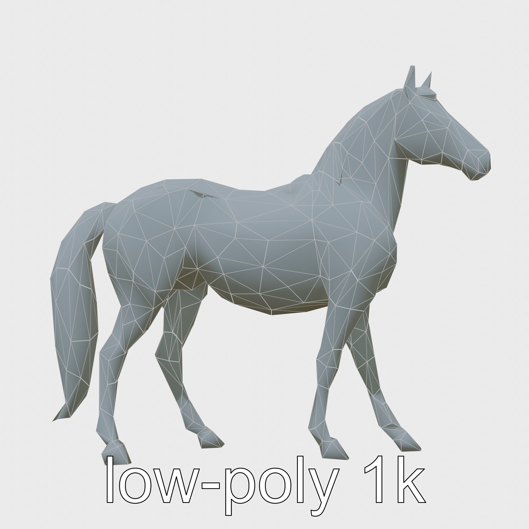 Andalusian Horse with Arched Neck and Proud Stance 3D Model Low-poly 3D model_27