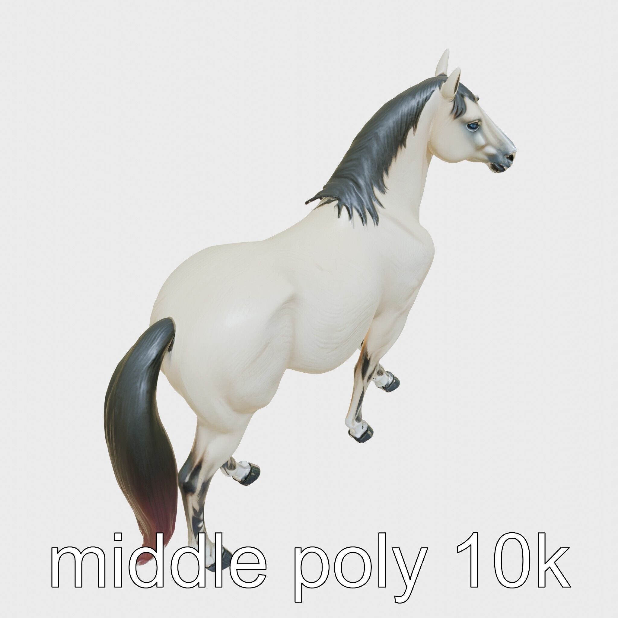 Andalusian Horse with Arched Neck and Proud Stance 3D Model Low-poly 3D model_8