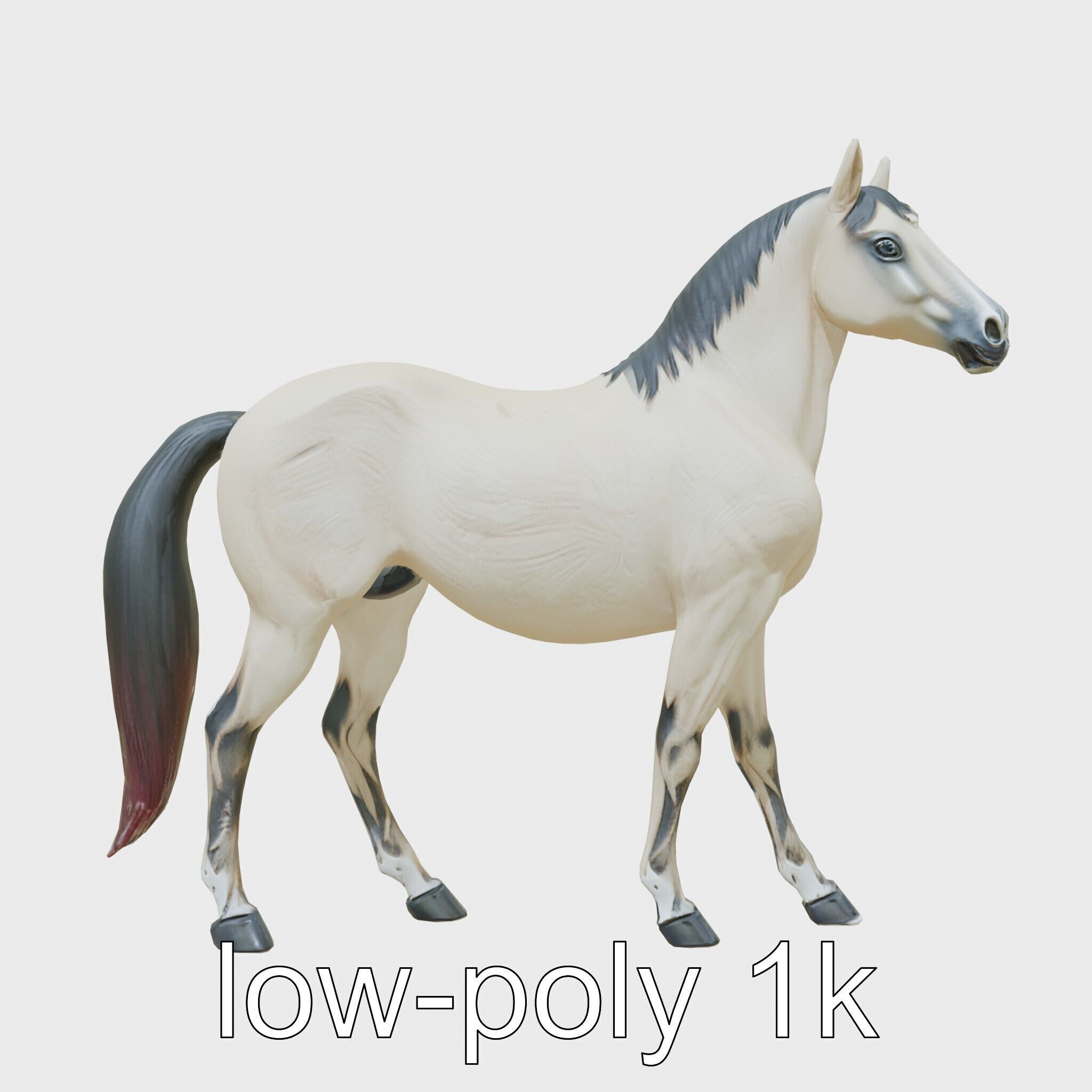 Andalusian Horse with Arched Neck and Proud Stance 3D Model Low-poly 3D model_18