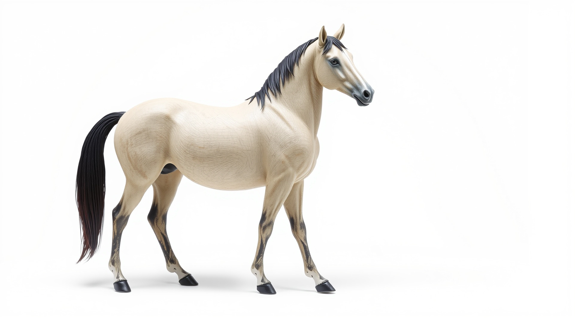 Andalusian Horse with Arched Neck and Proud Stance 3D Model Low-poly 3D model_3