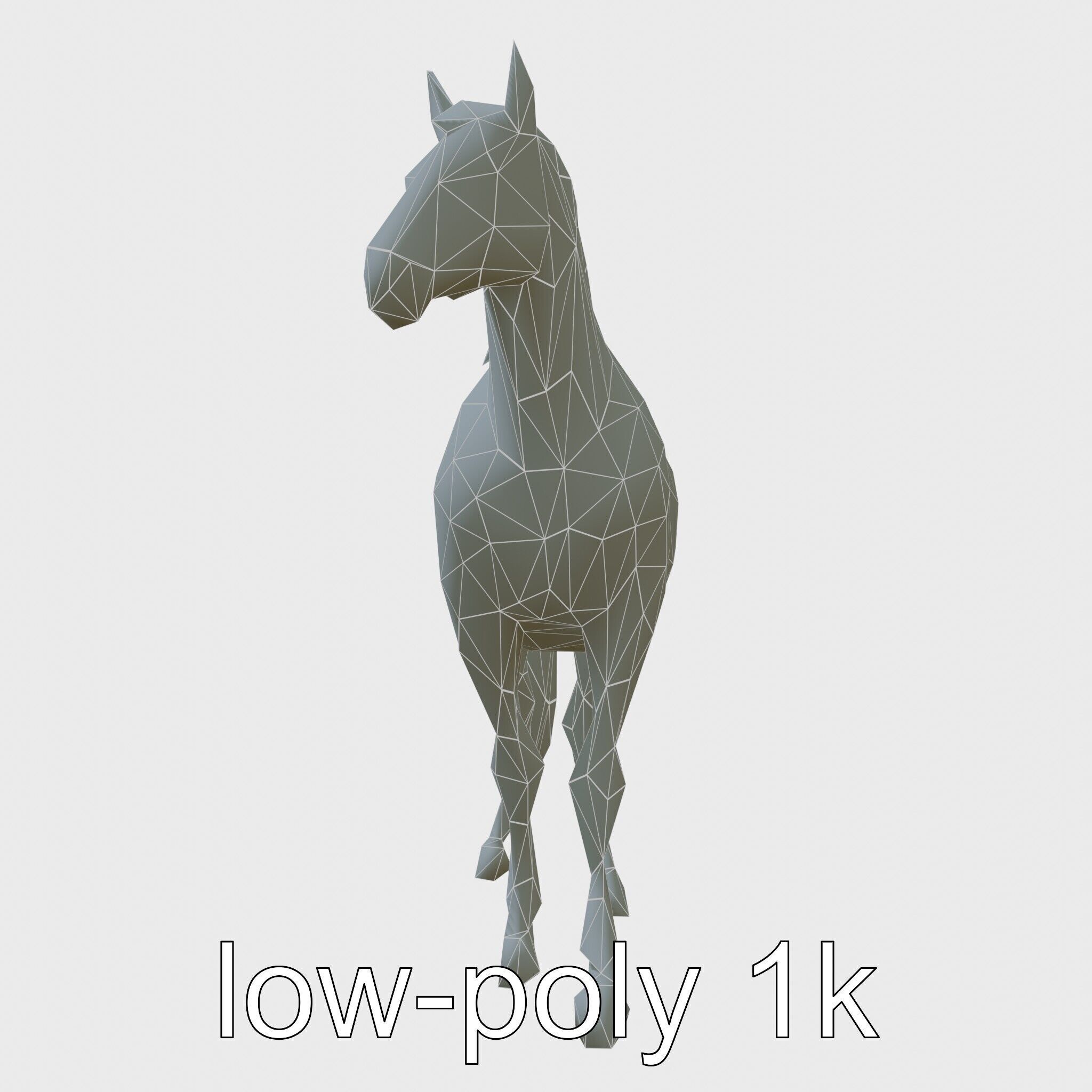 Andalusian Horse with Arched Neck and Proud Stance 3D Model Low-poly 3D model_7